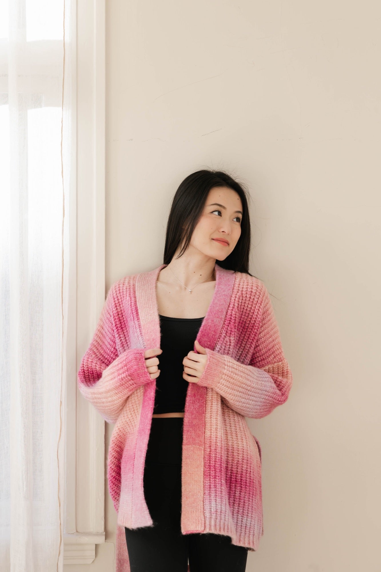 Serena Wrap Cardigan in Pink Ombre