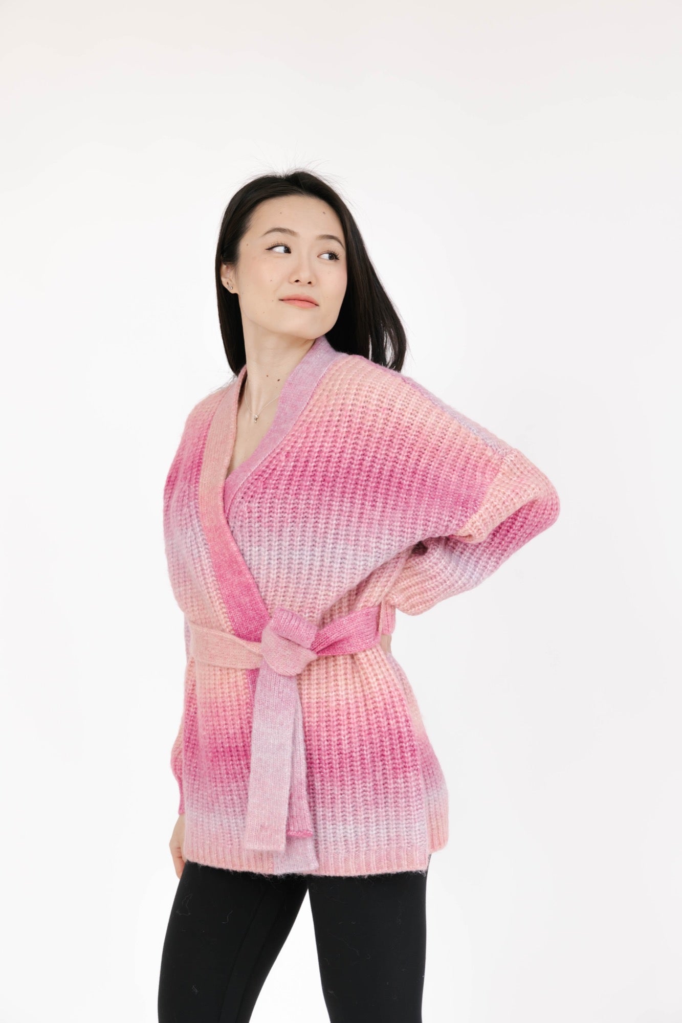 Serena Wrap Cardigan in Pink Ombre