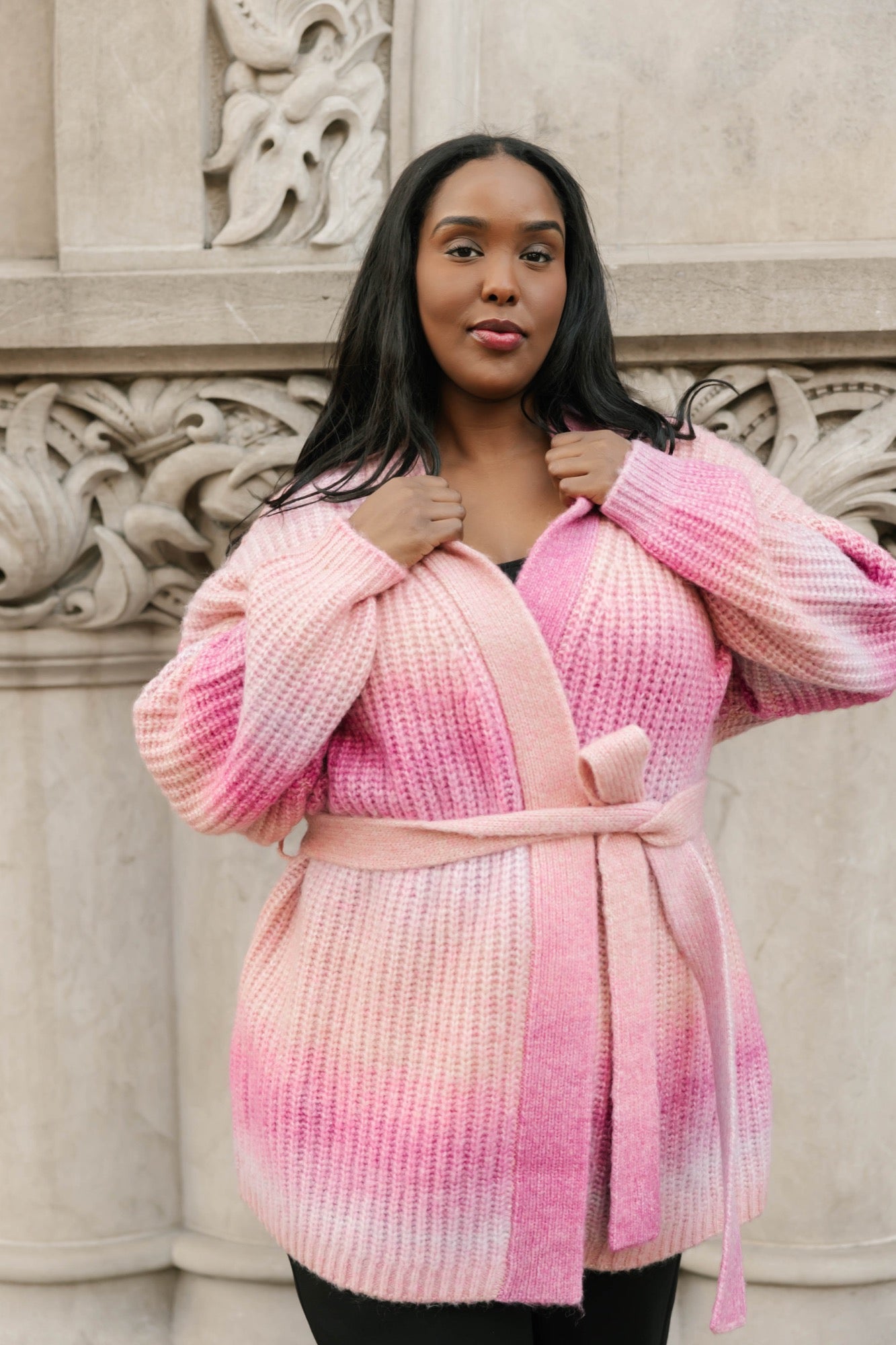 Serena Wrap Cardigan in Pink Ombre