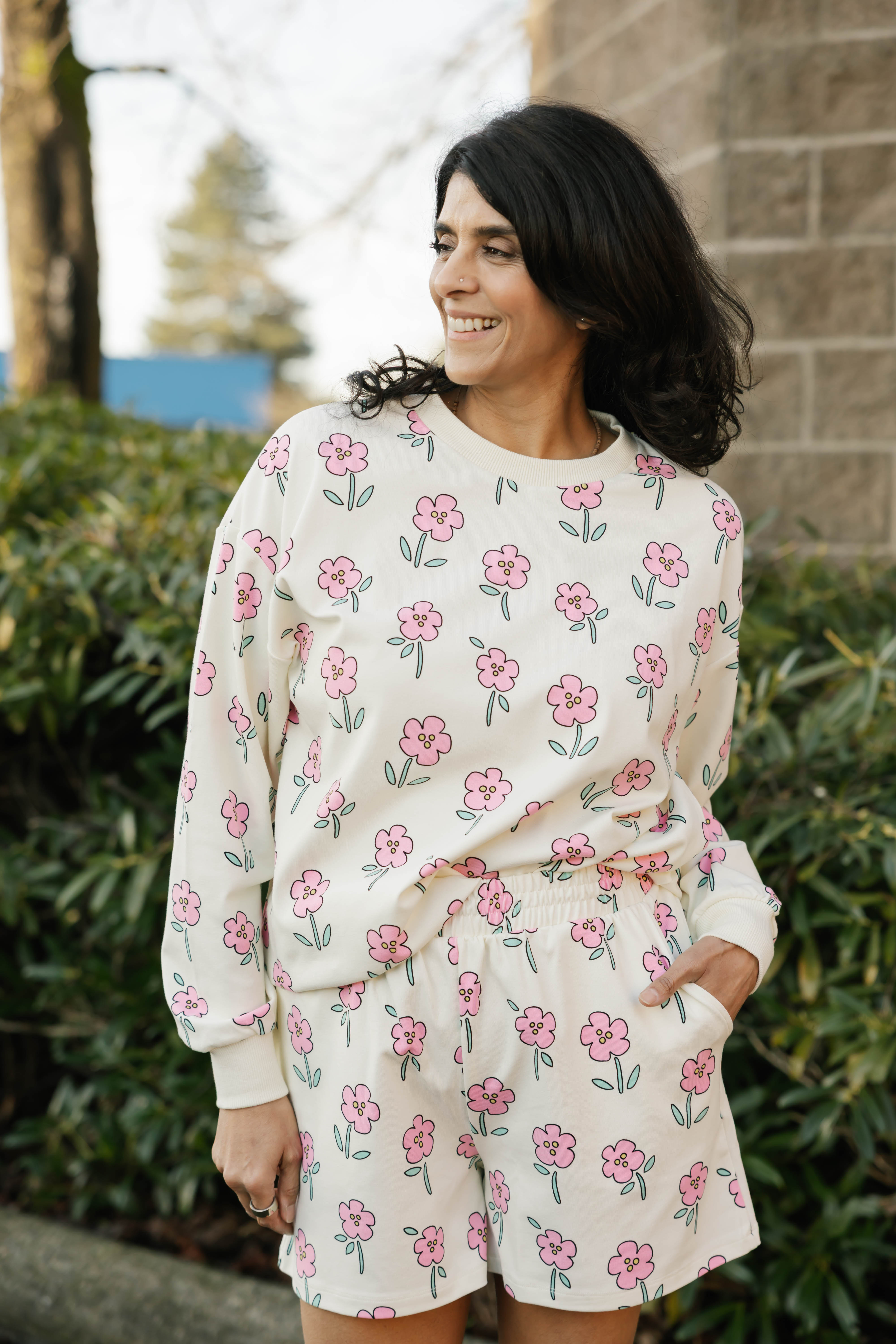 Fresh Floral Hang Out Short in Pink Floral