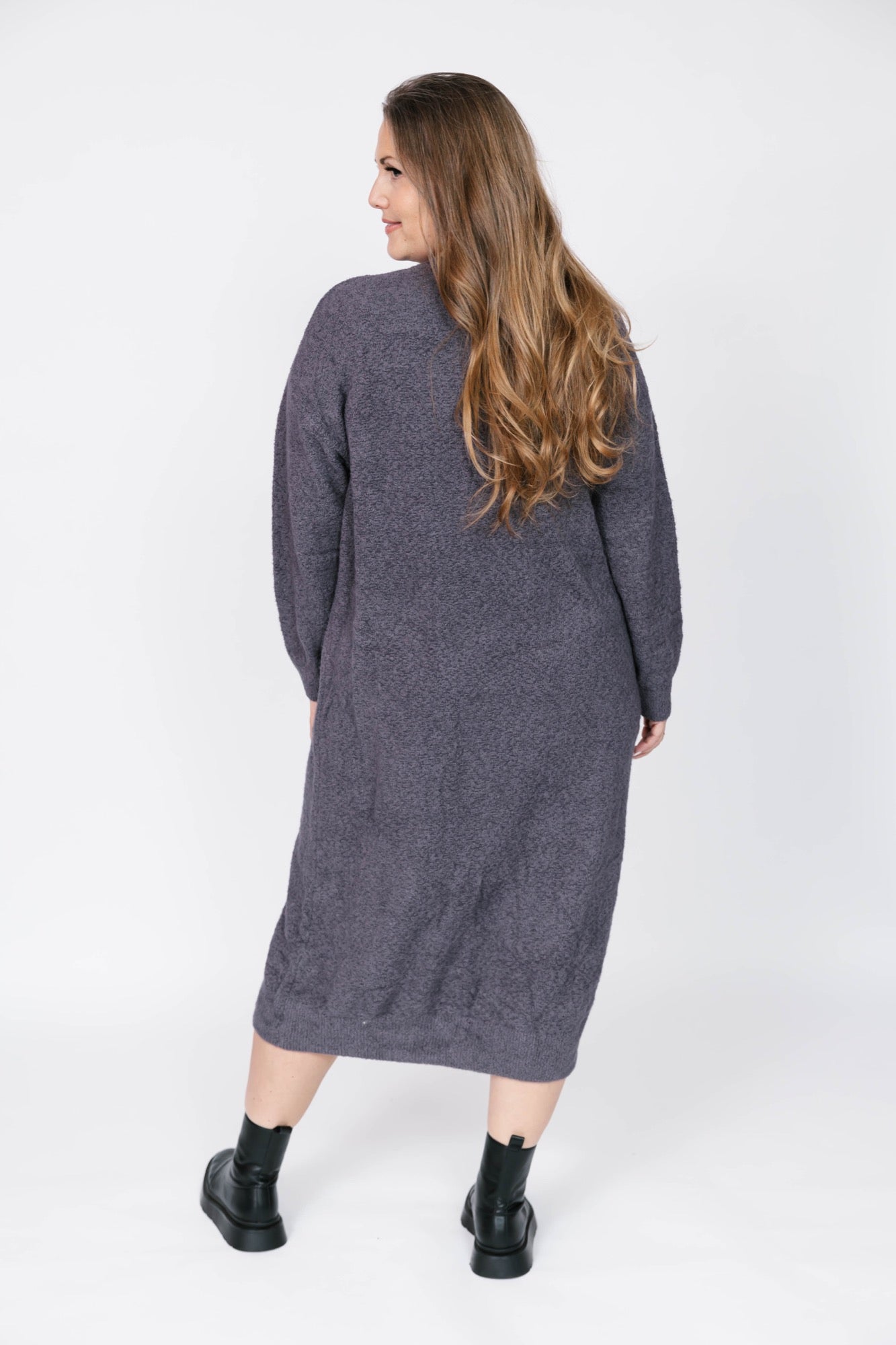 Soft Love Midi Dress in Cool Grey