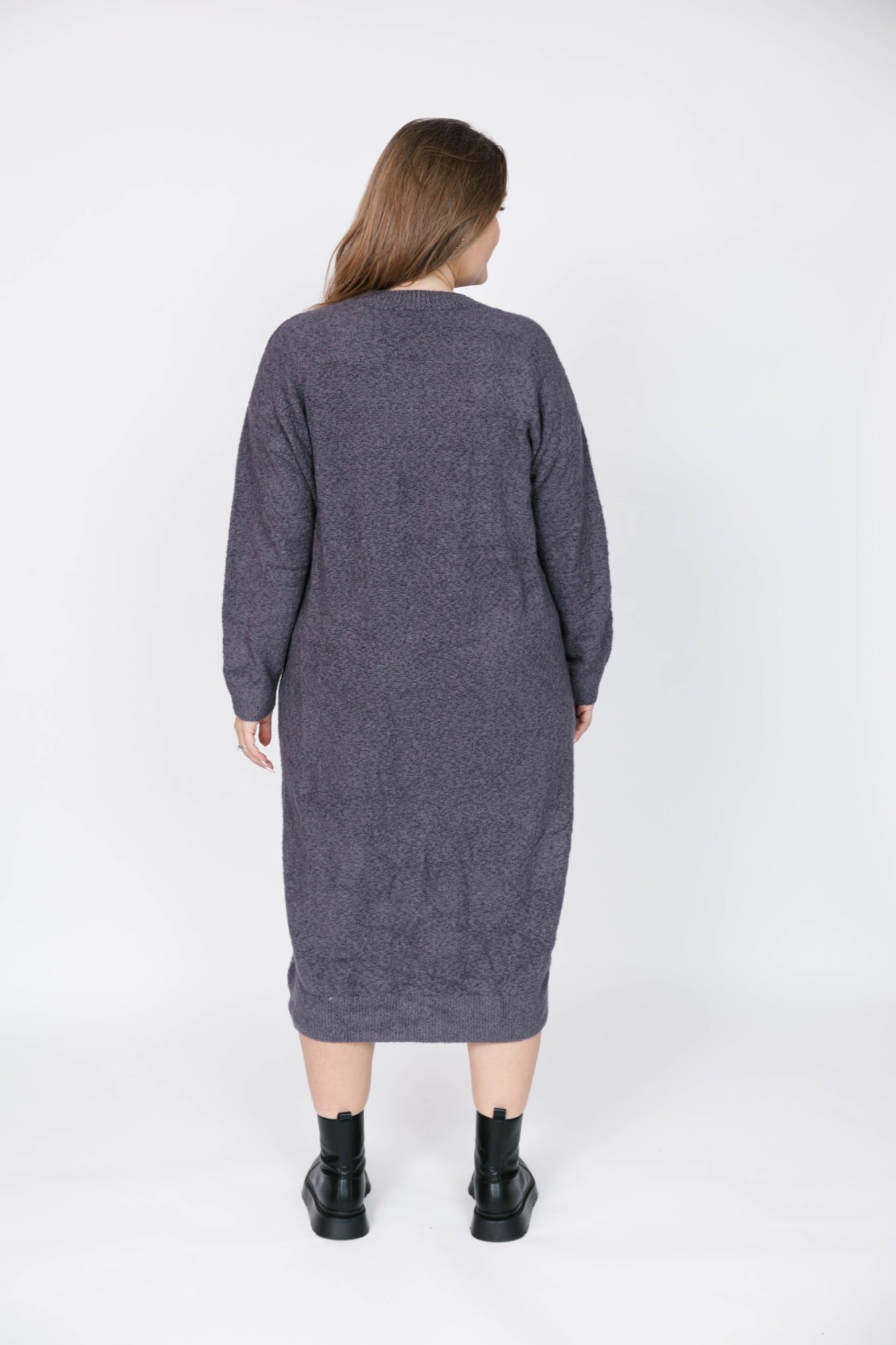 Soft Love Midi Dress in Cool Grey