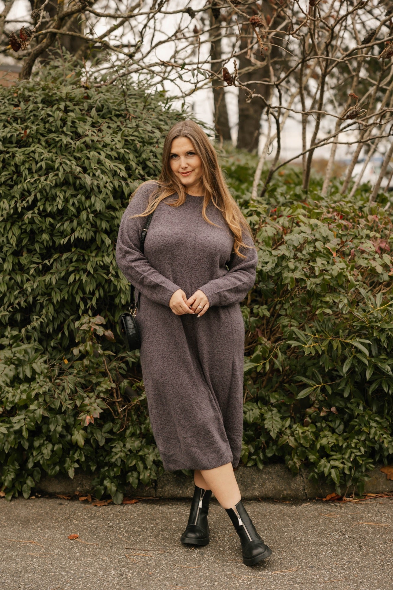 Soft Love Midi Dress in Cool Grey