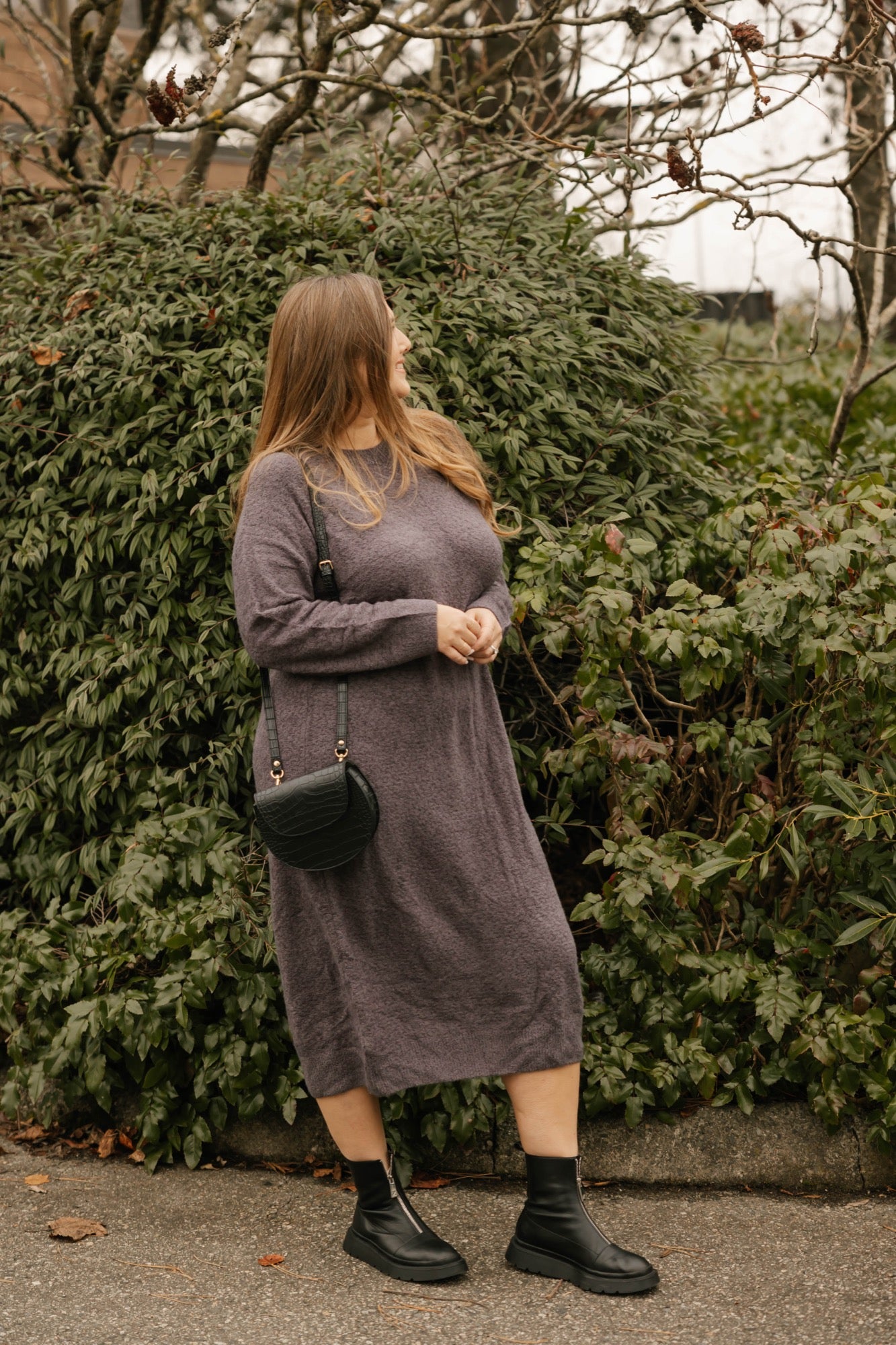 Soft Love Midi Dress in Cool Grey