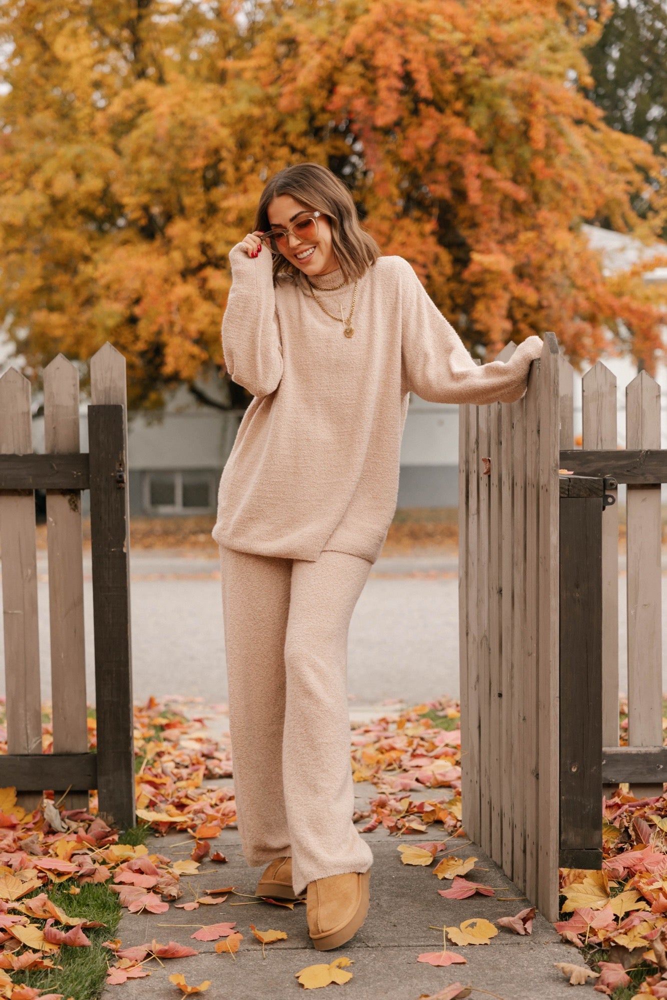 Soft Love Wide Leg Pant in Light Brown