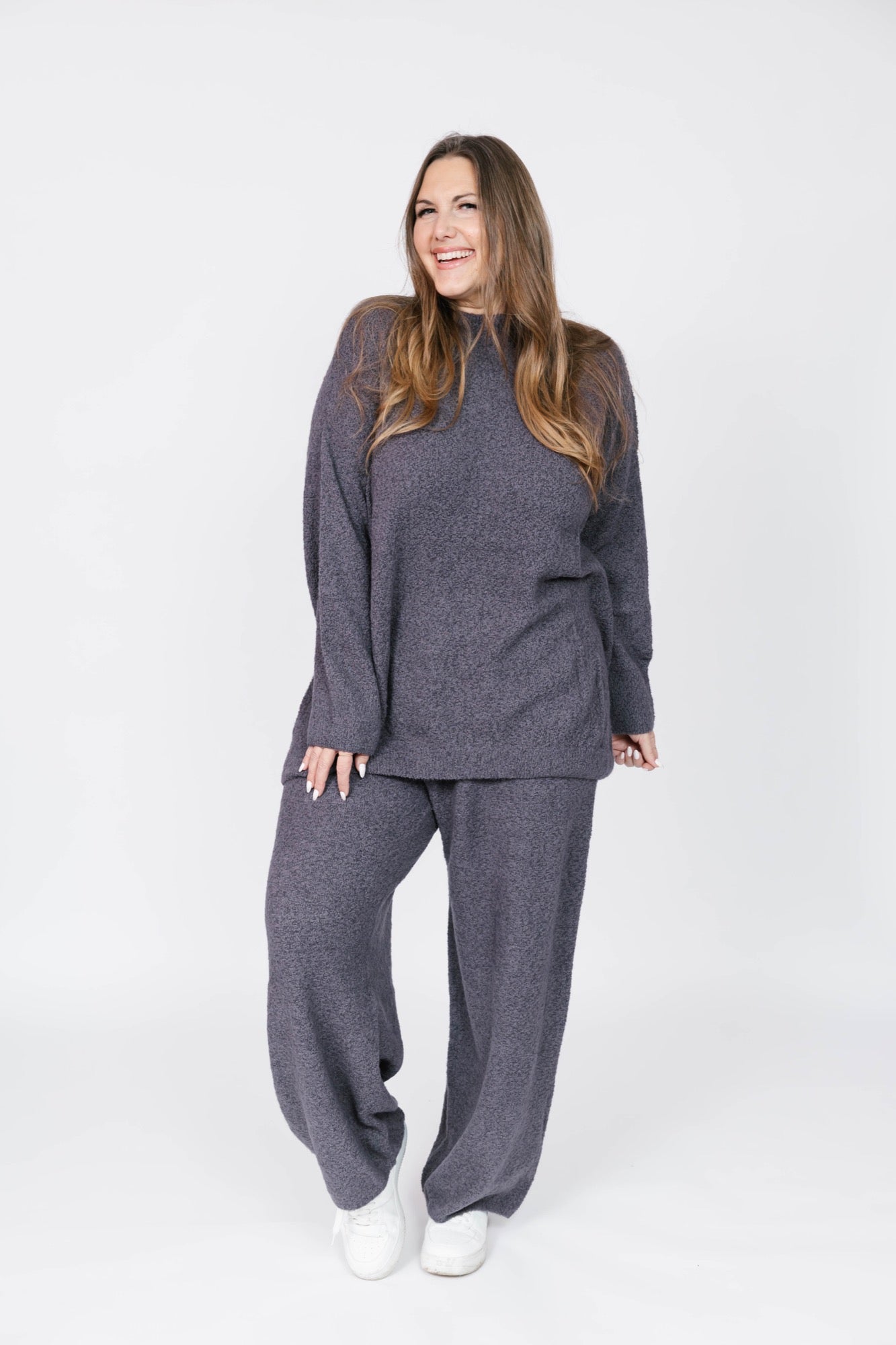 Soft Love Long Sweater in Cool Grey