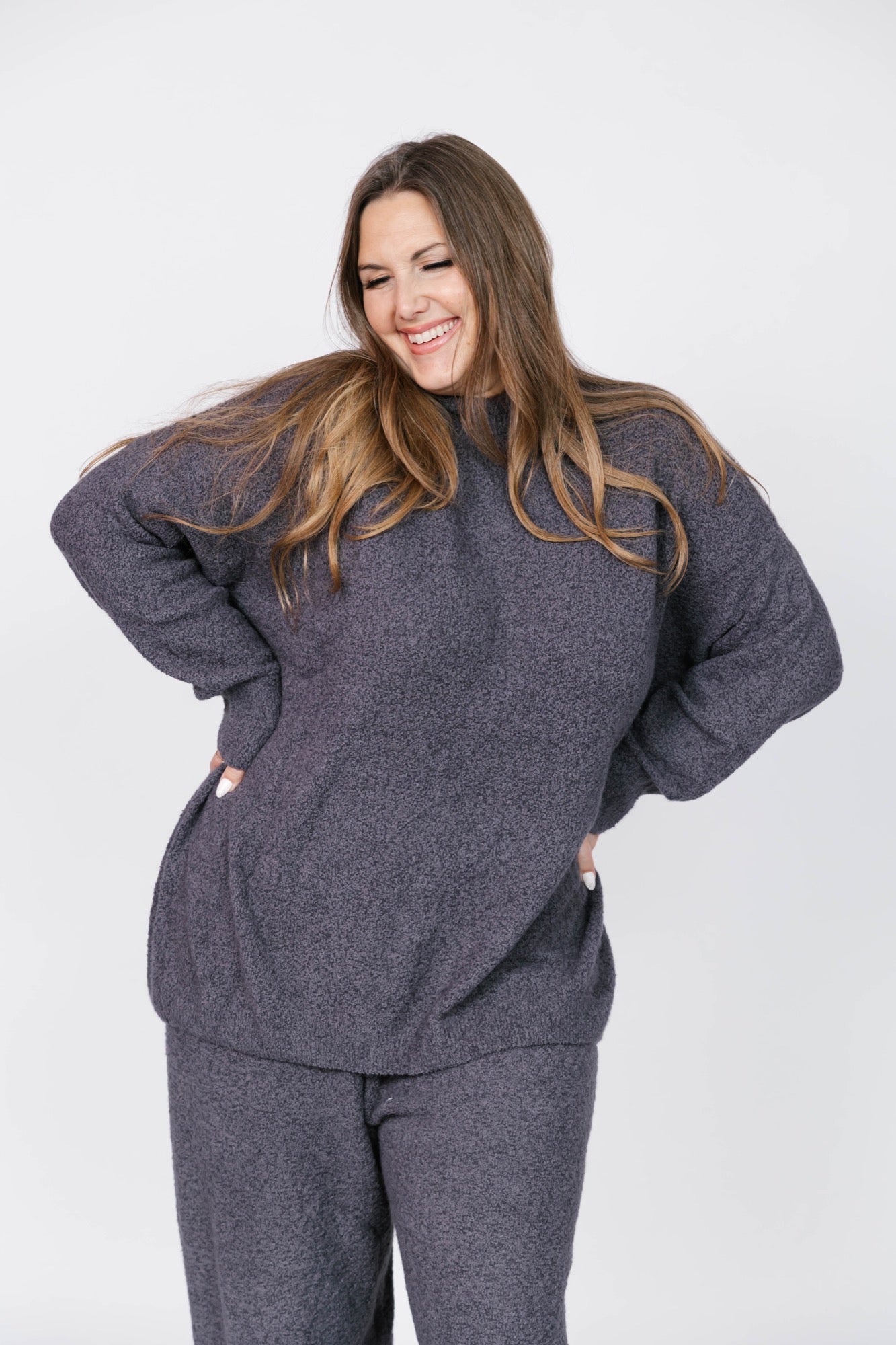 Soft Love Long Sweater in Cool Grey