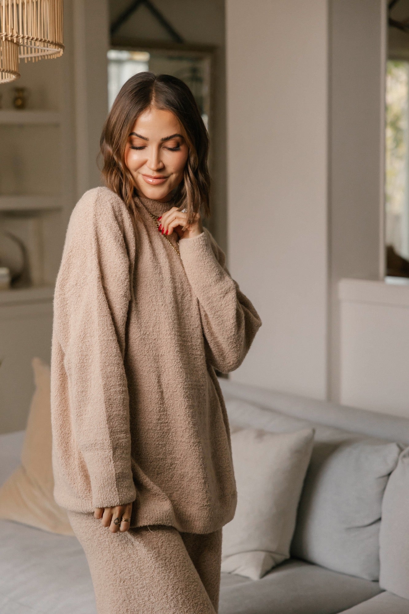 Soft Love Long Sweater in Light Brown