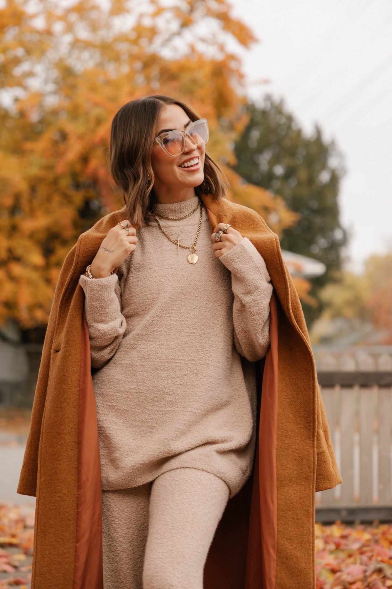 Soft Love Long Sweater in Light Brown