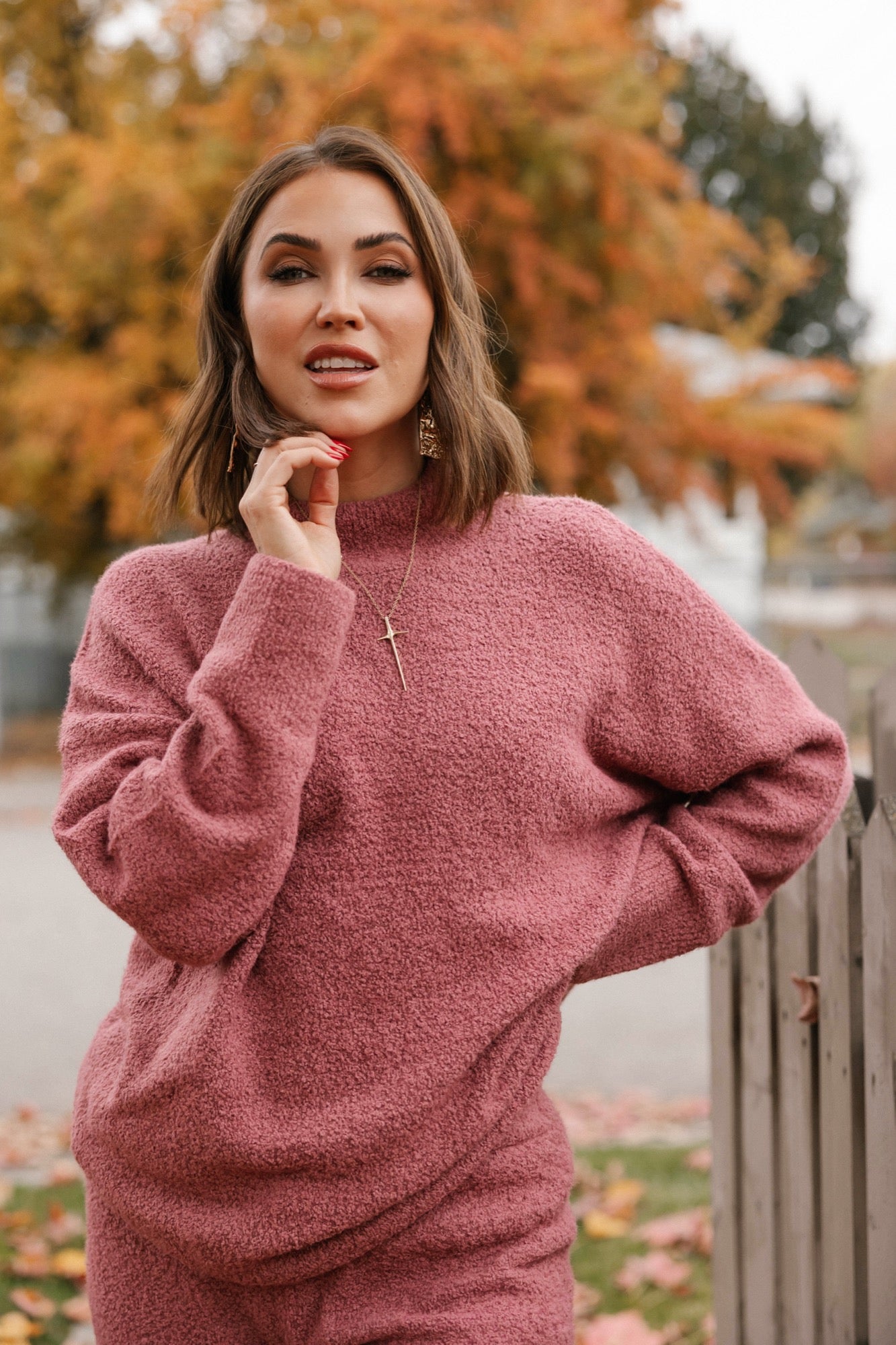 Soft Love Long Sweater in Rose Brown