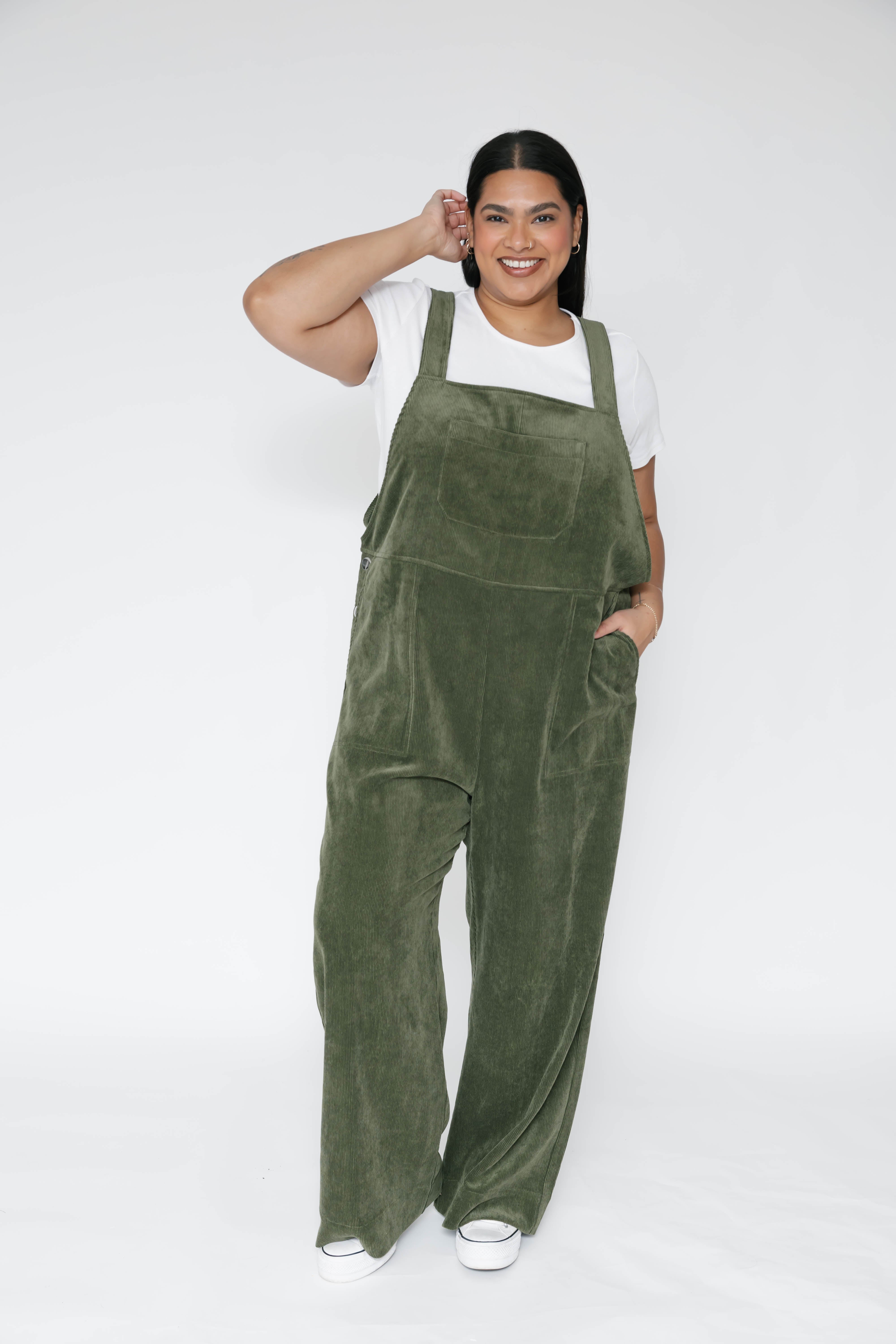 Stevie Cord Overall in Hunter Green
