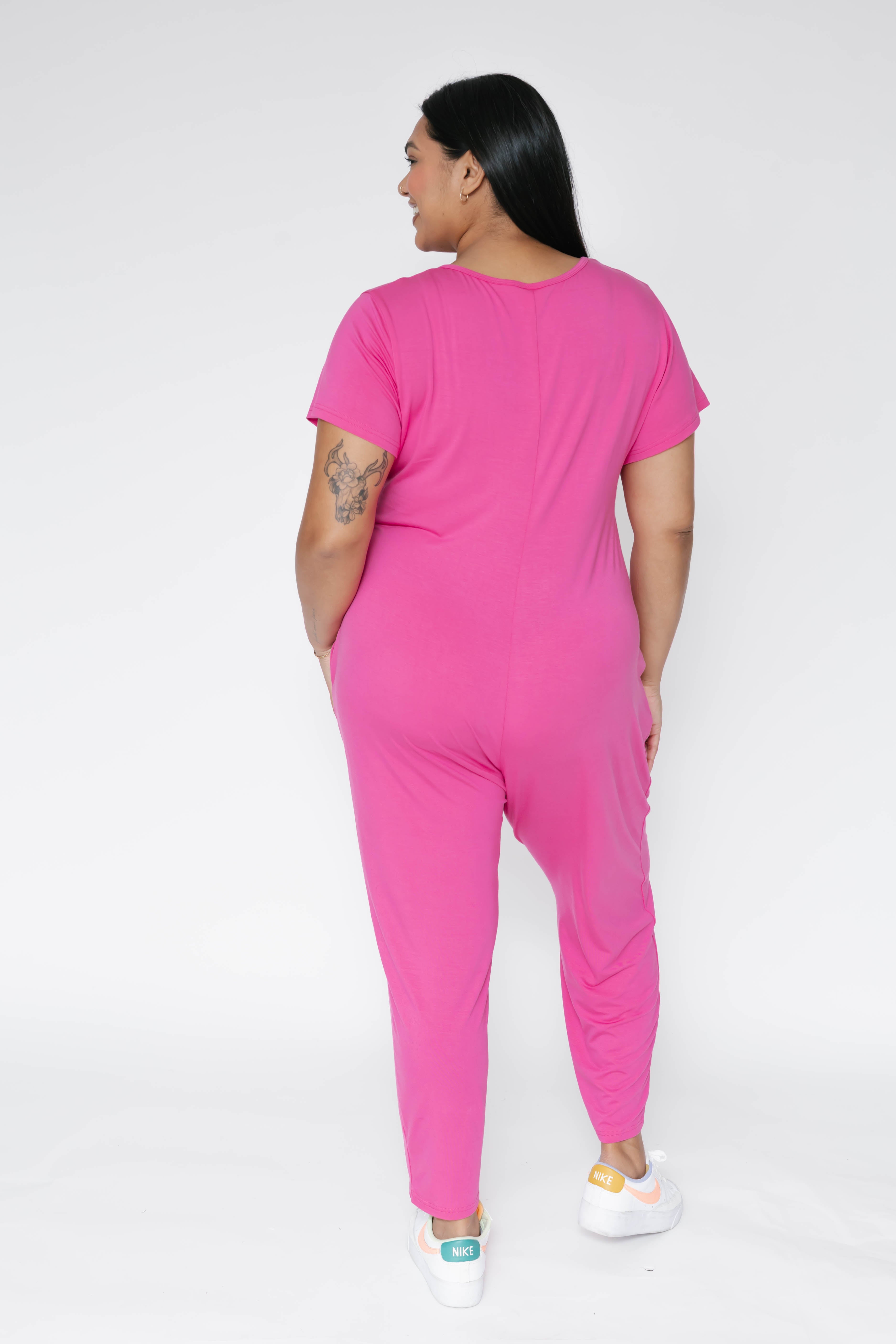 Sunday Romper in Fuschia