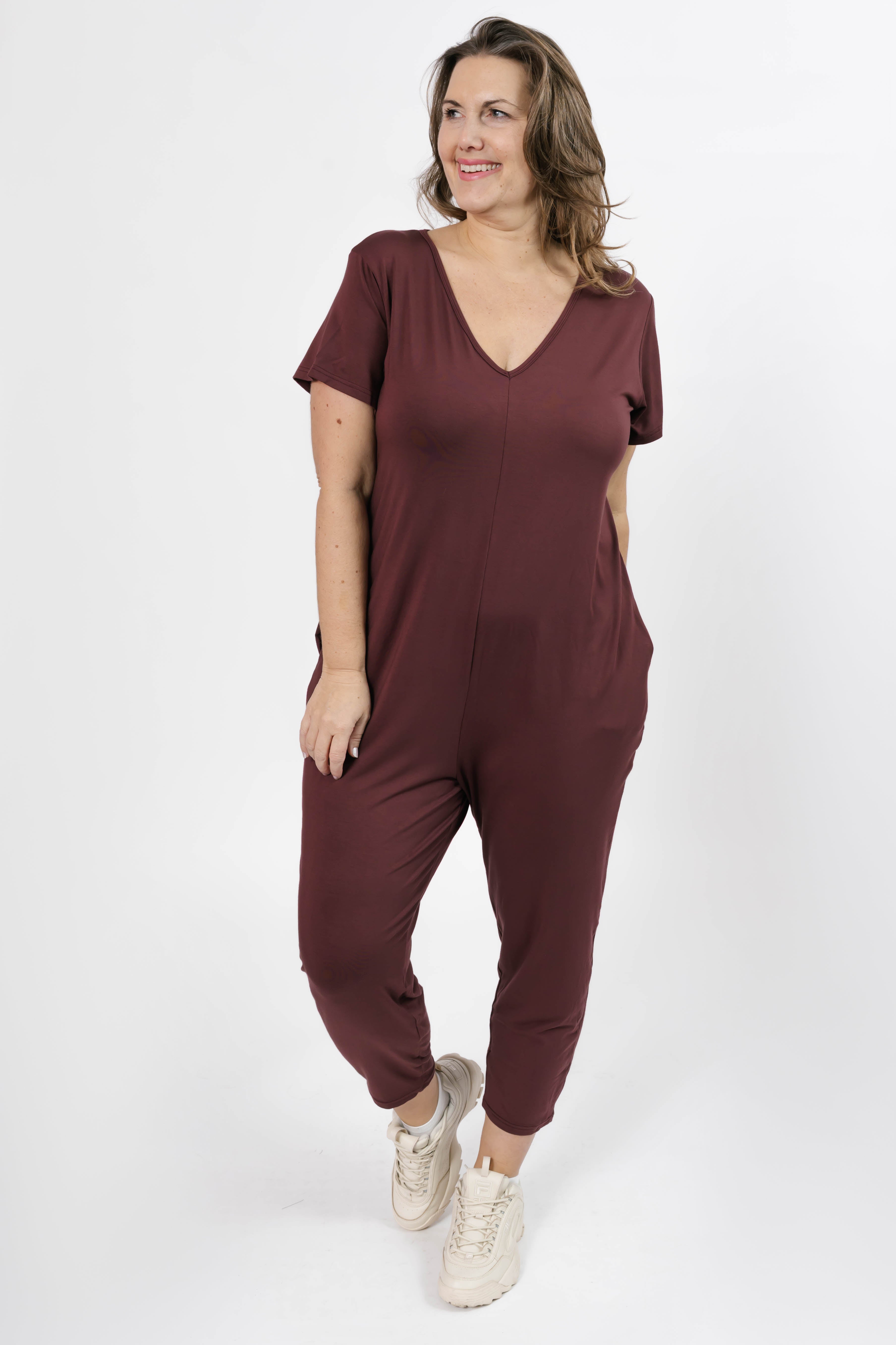 Sunday Romper in Auburn Brown