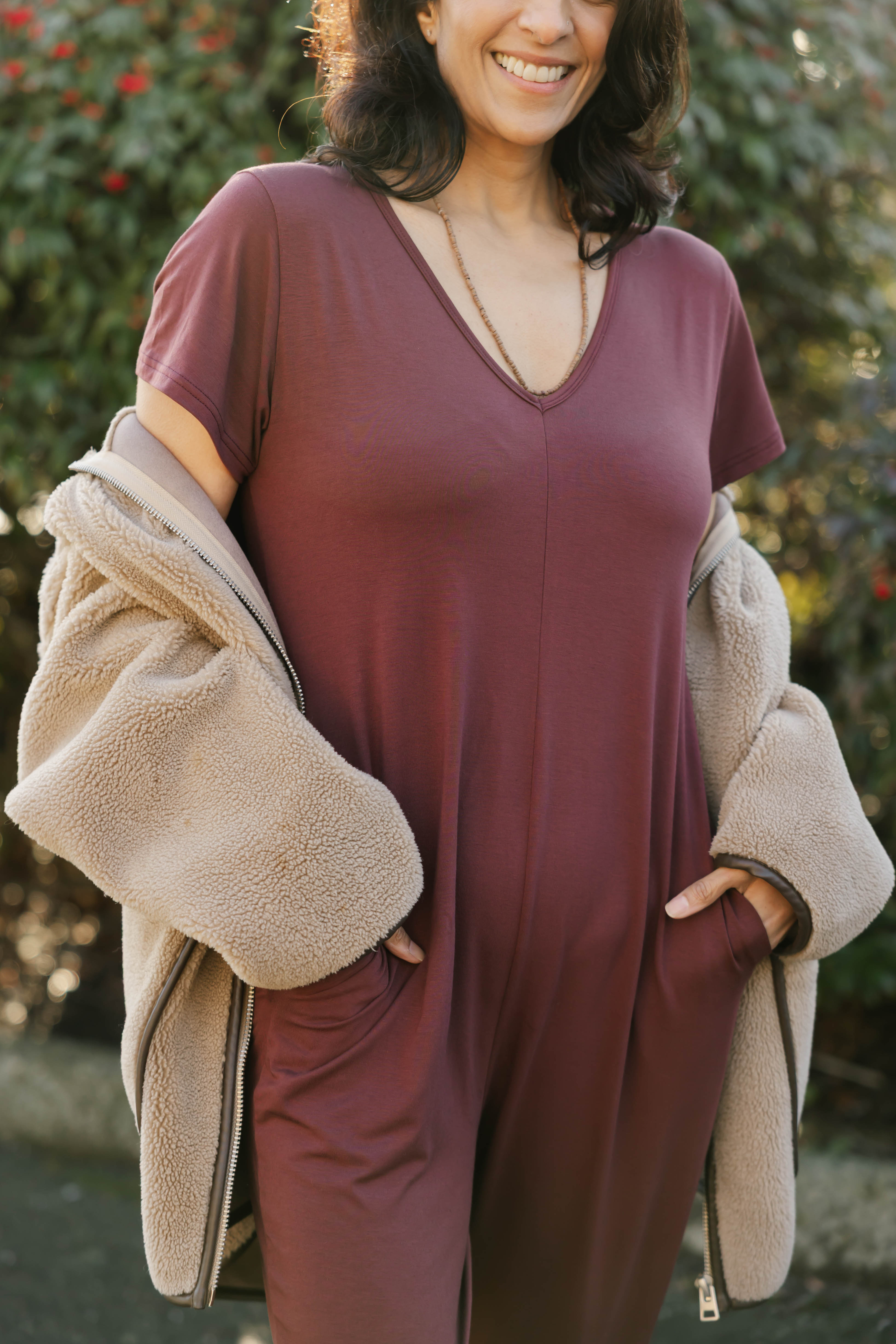 Sunday Romper in Auburn Brown