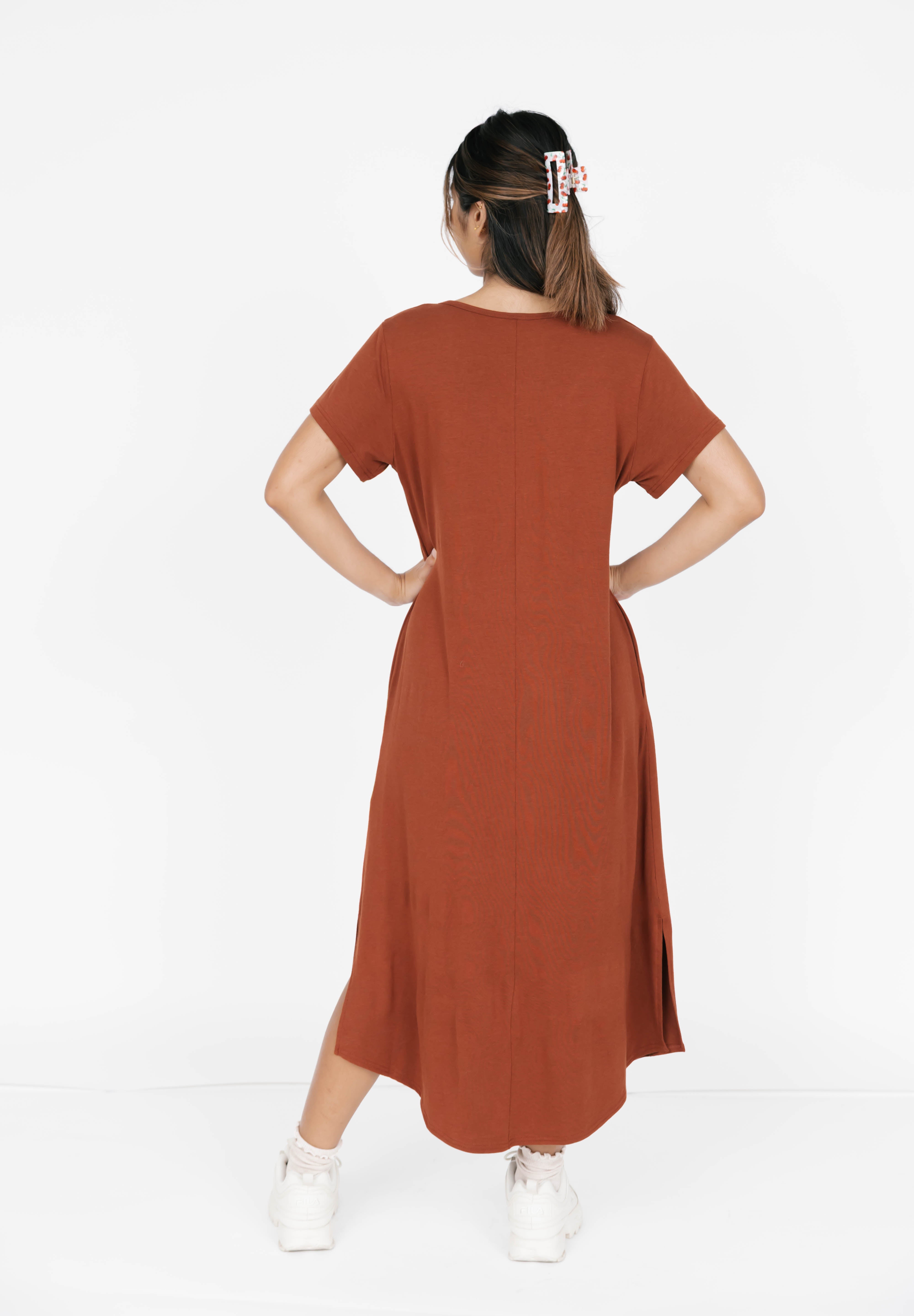 Sunday Midi Dress in Chestnut