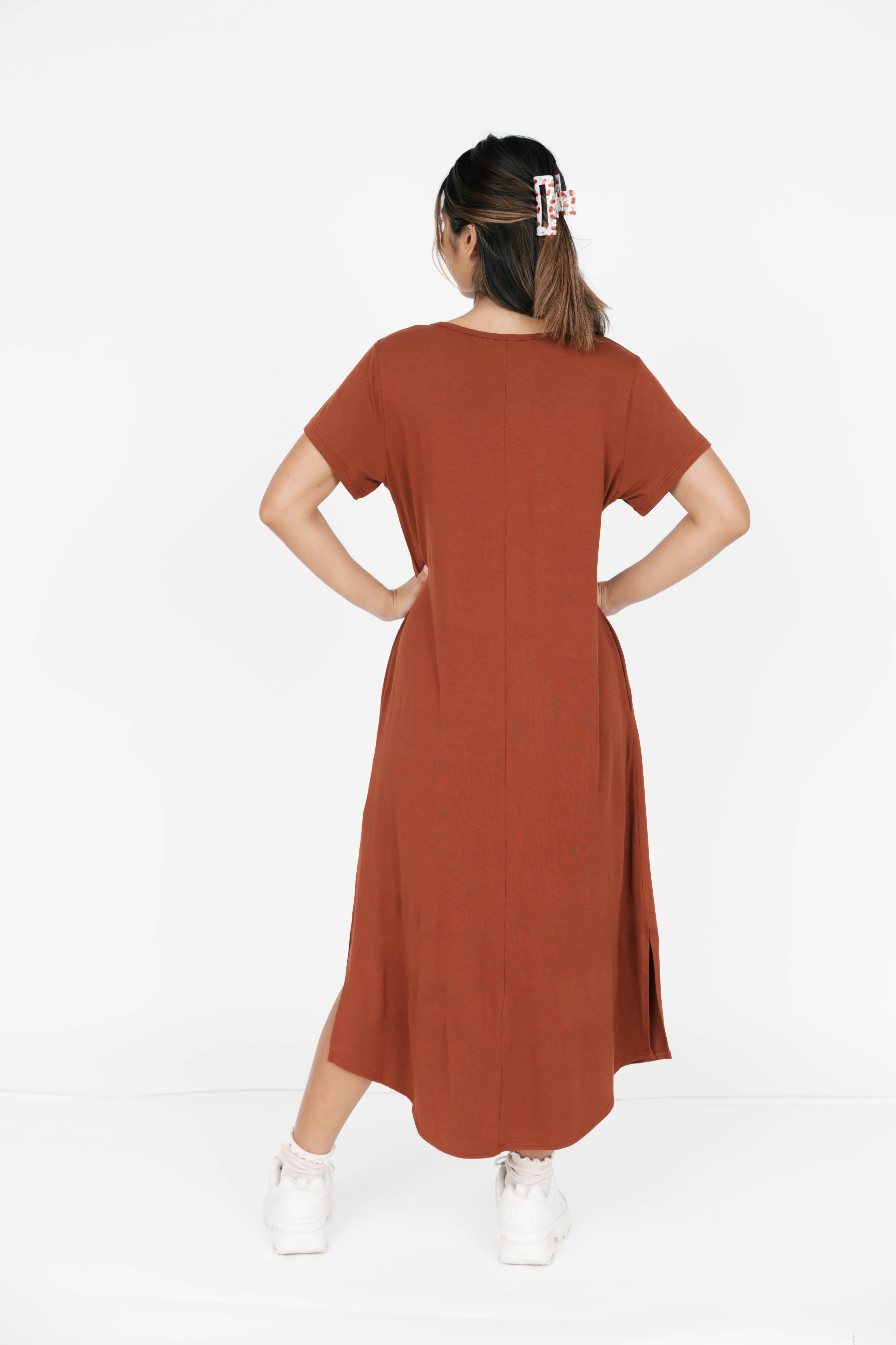 Sunday Midi Dress in Chestnut