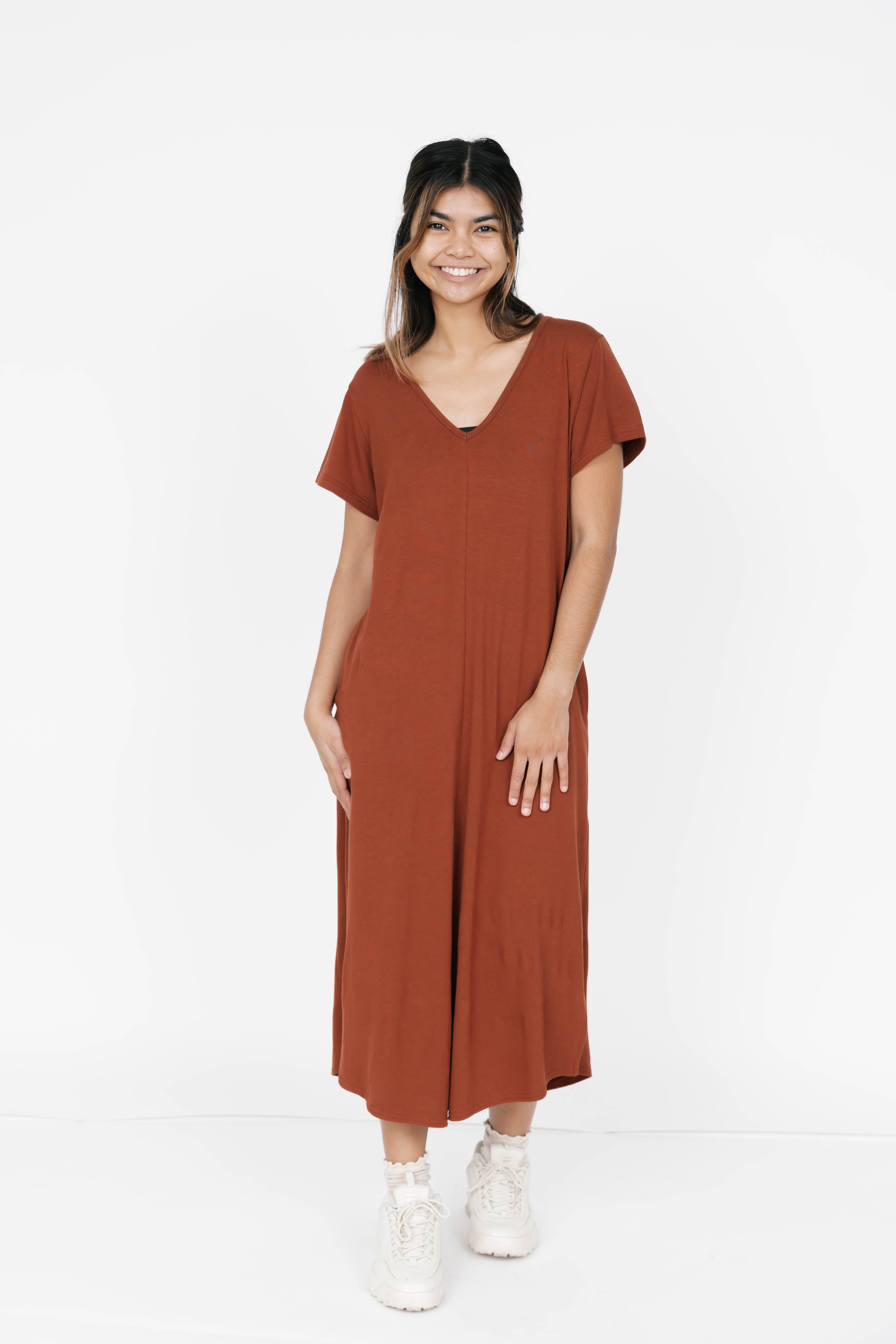 Sunday Midi Dress in Chestnut