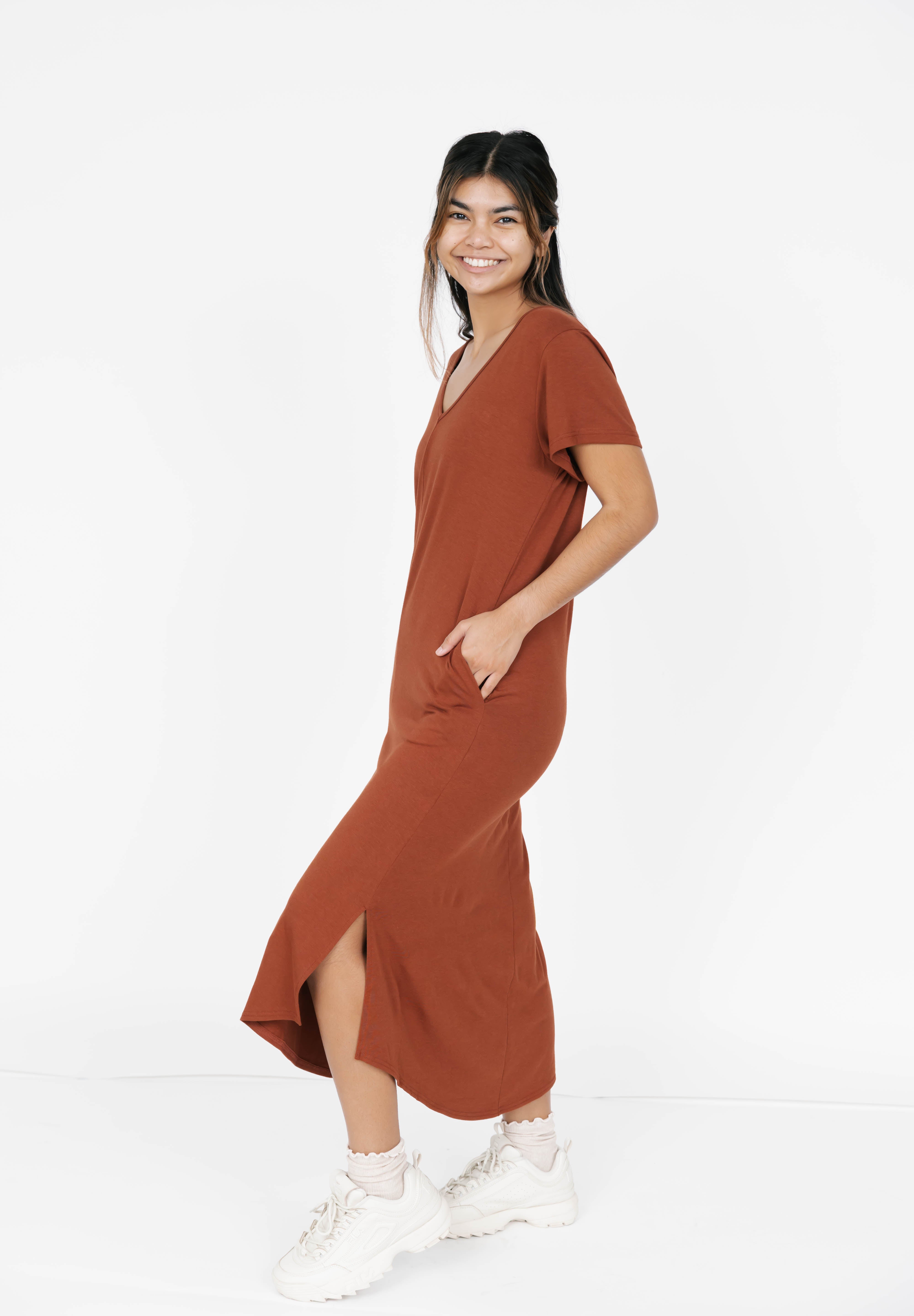 Sunday Midi Dress in Chestnut