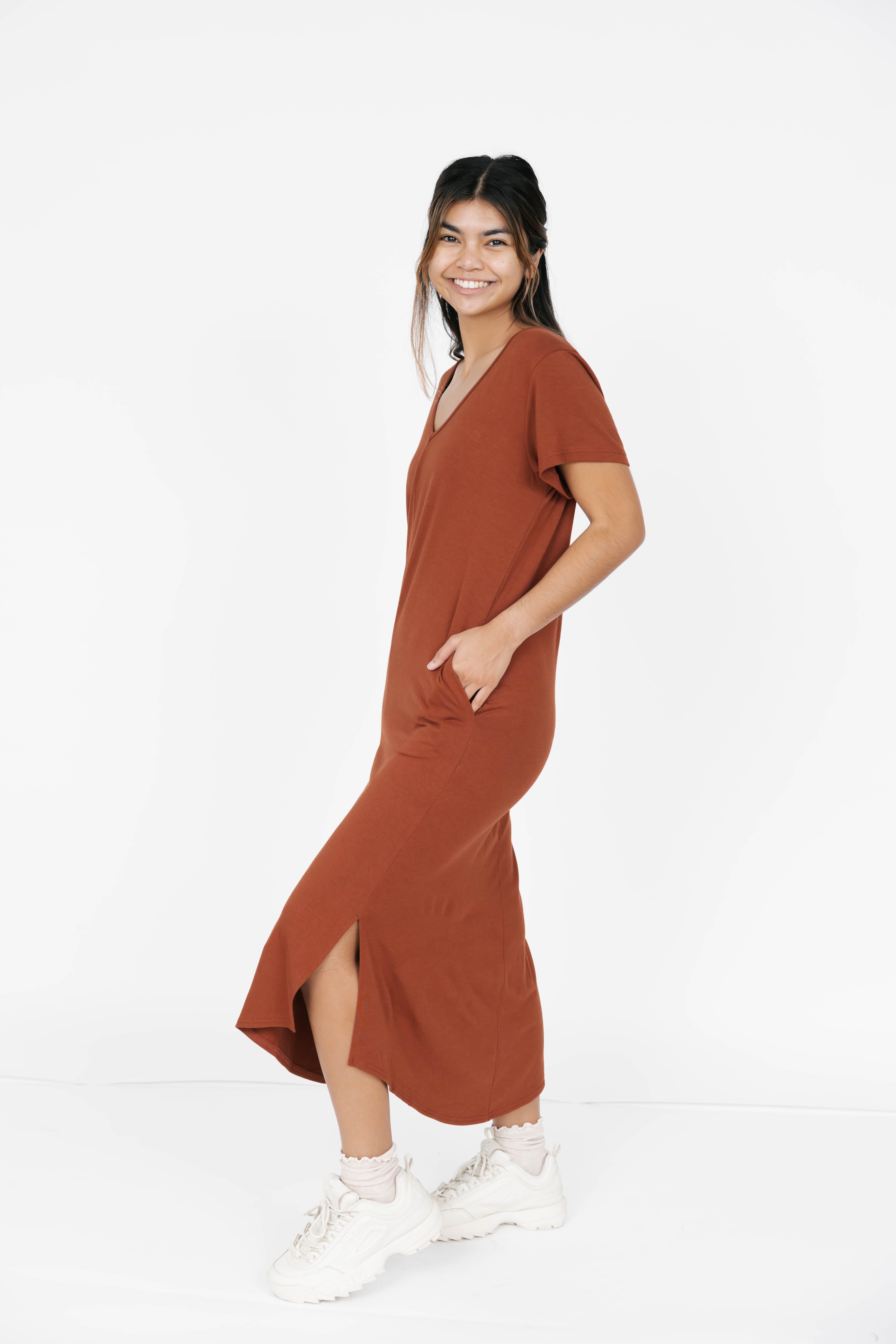 Sunday Midi Dress in Chestnut