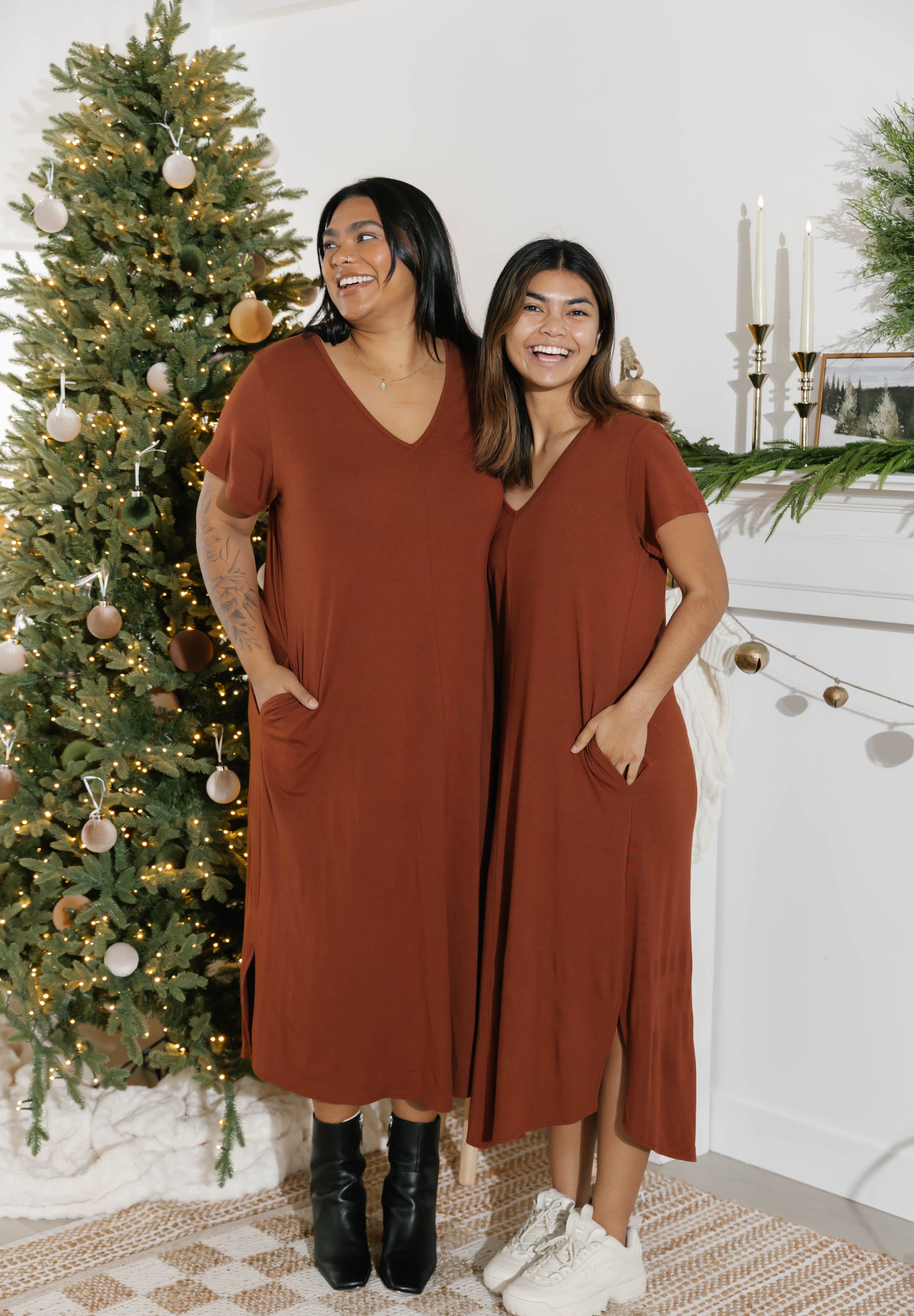 Sunday Midi Dress in Chestnut