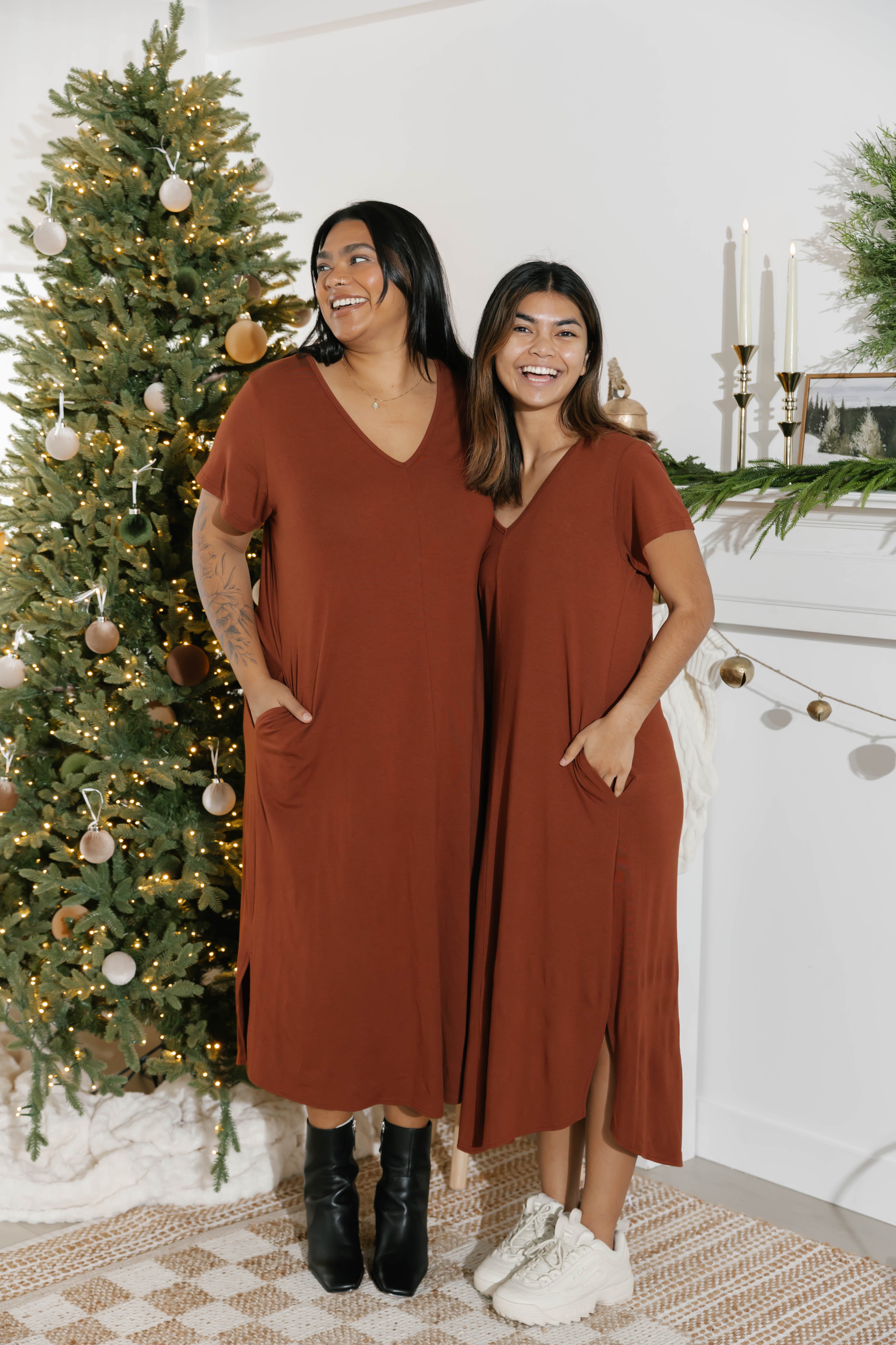 Sunday Midi Dress in Chestnut