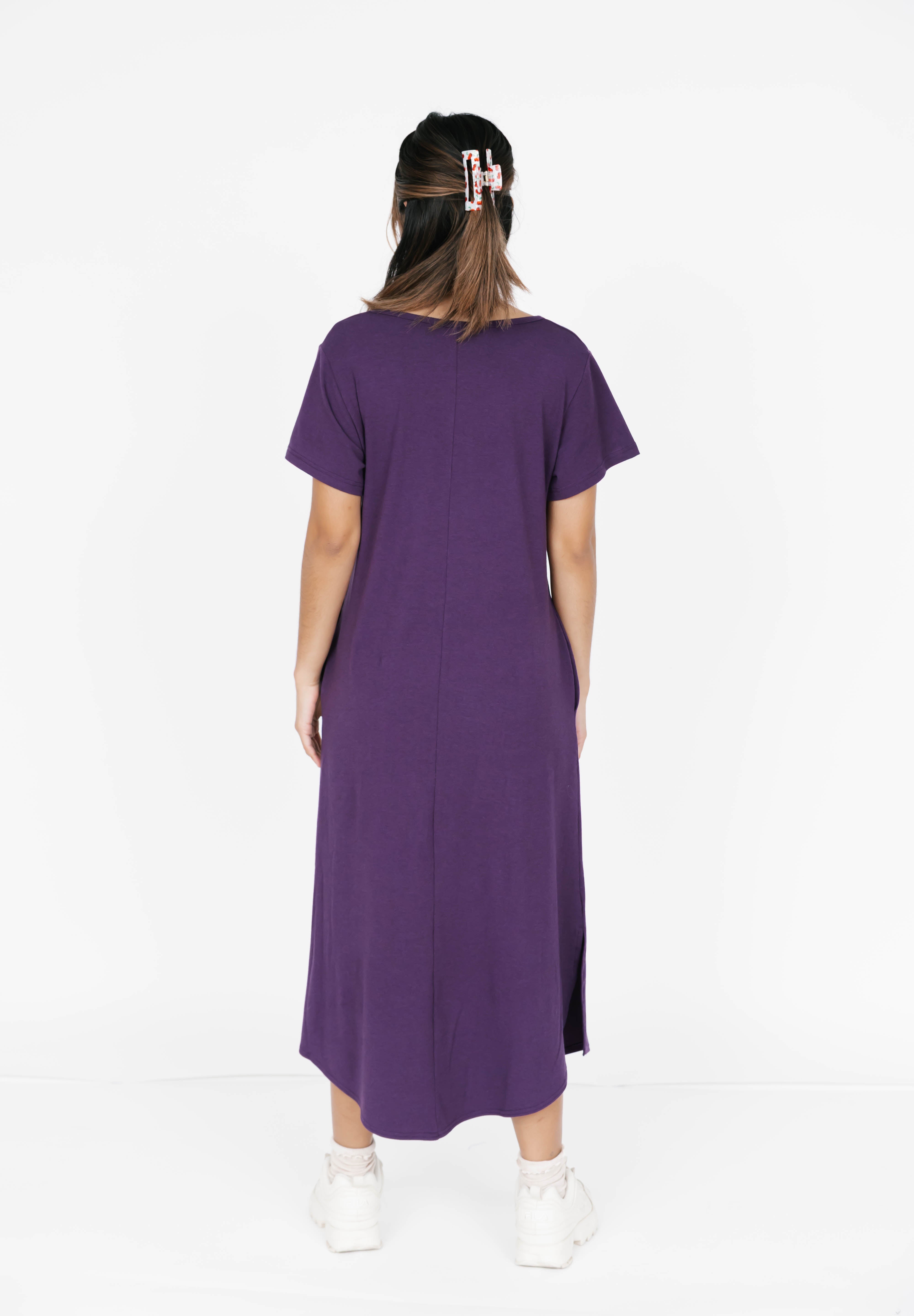 Sunday Midi Dress in Plum
