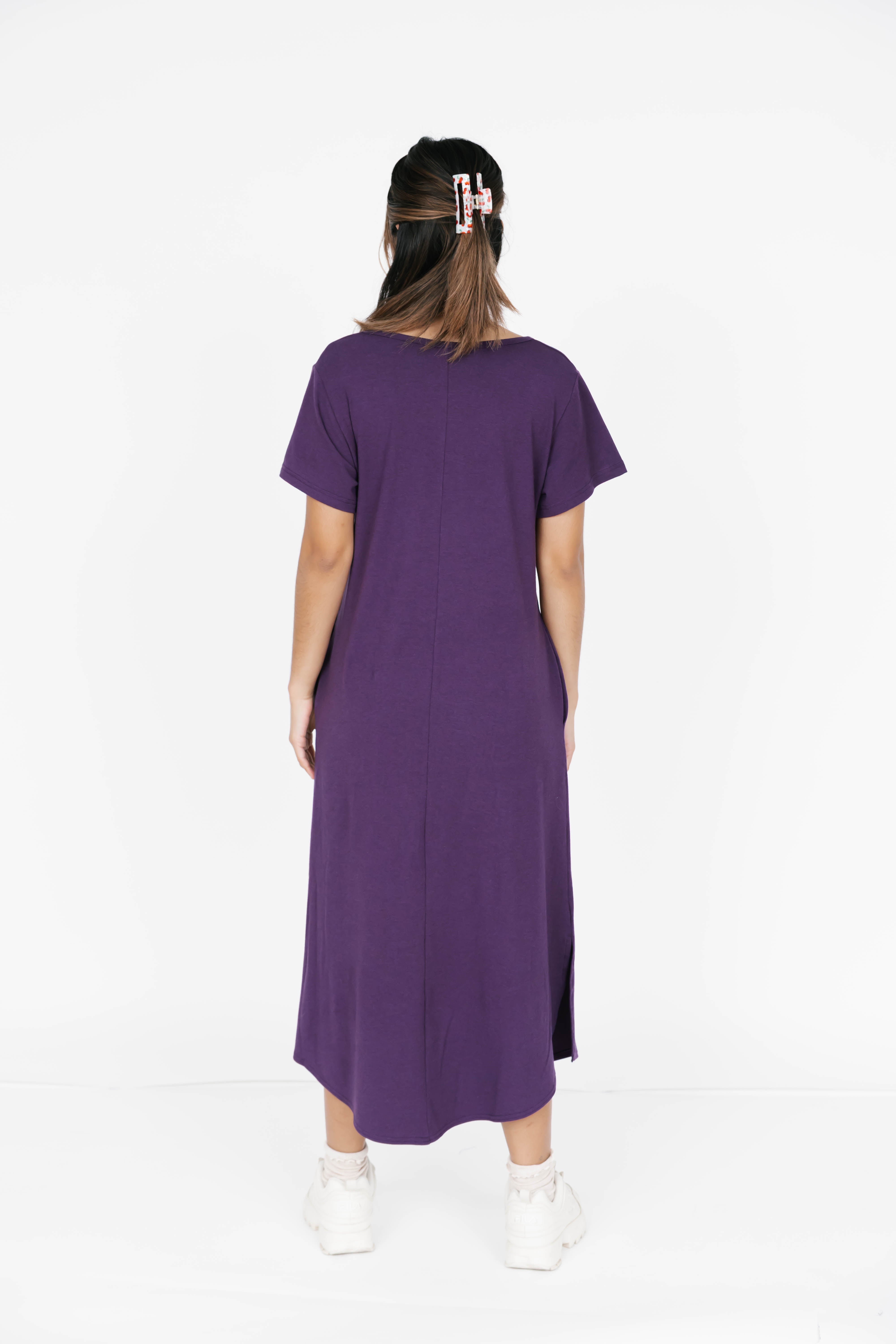 Sunday Midi Dress in Plum