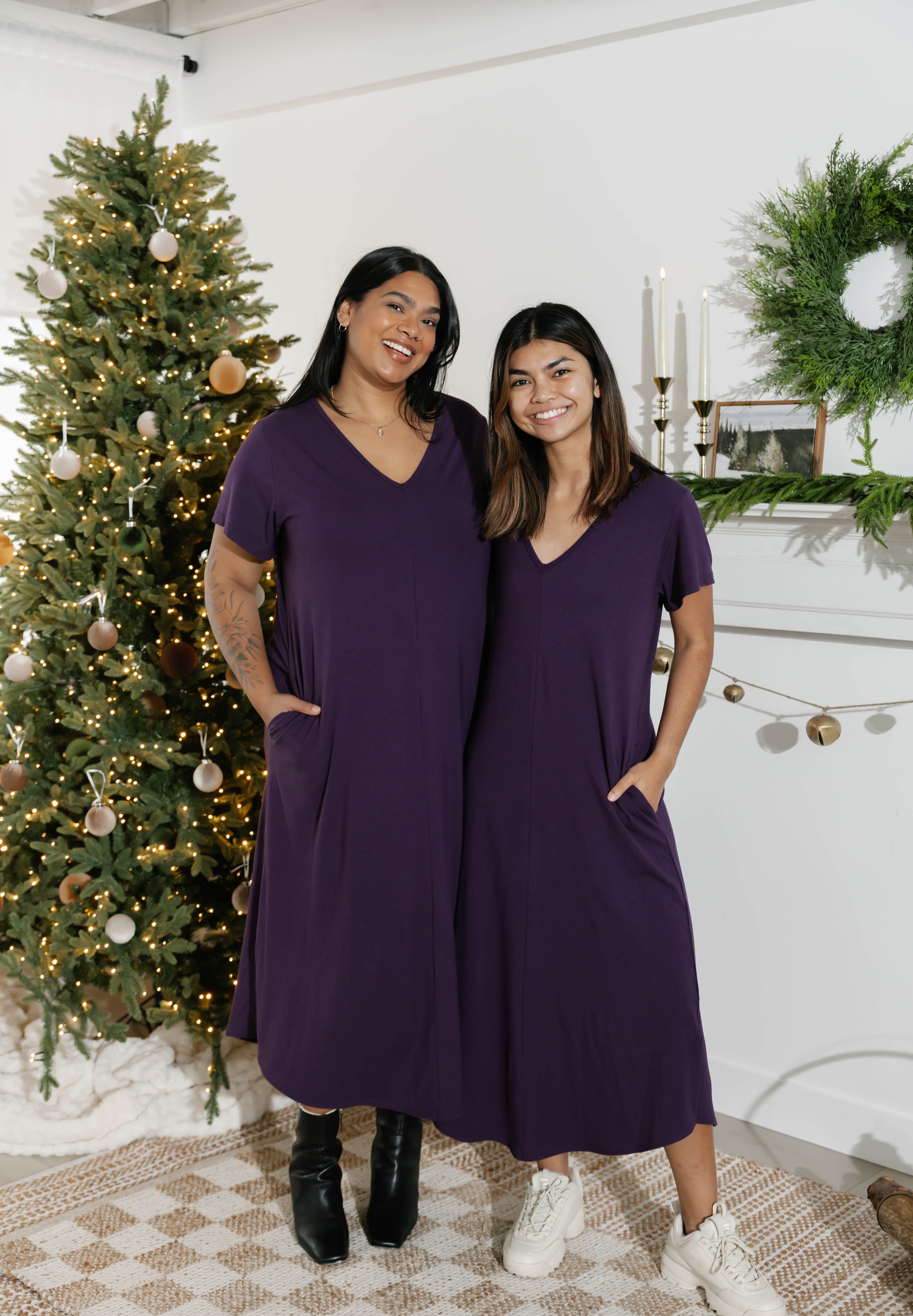 Sunday Midi Dress in Plum