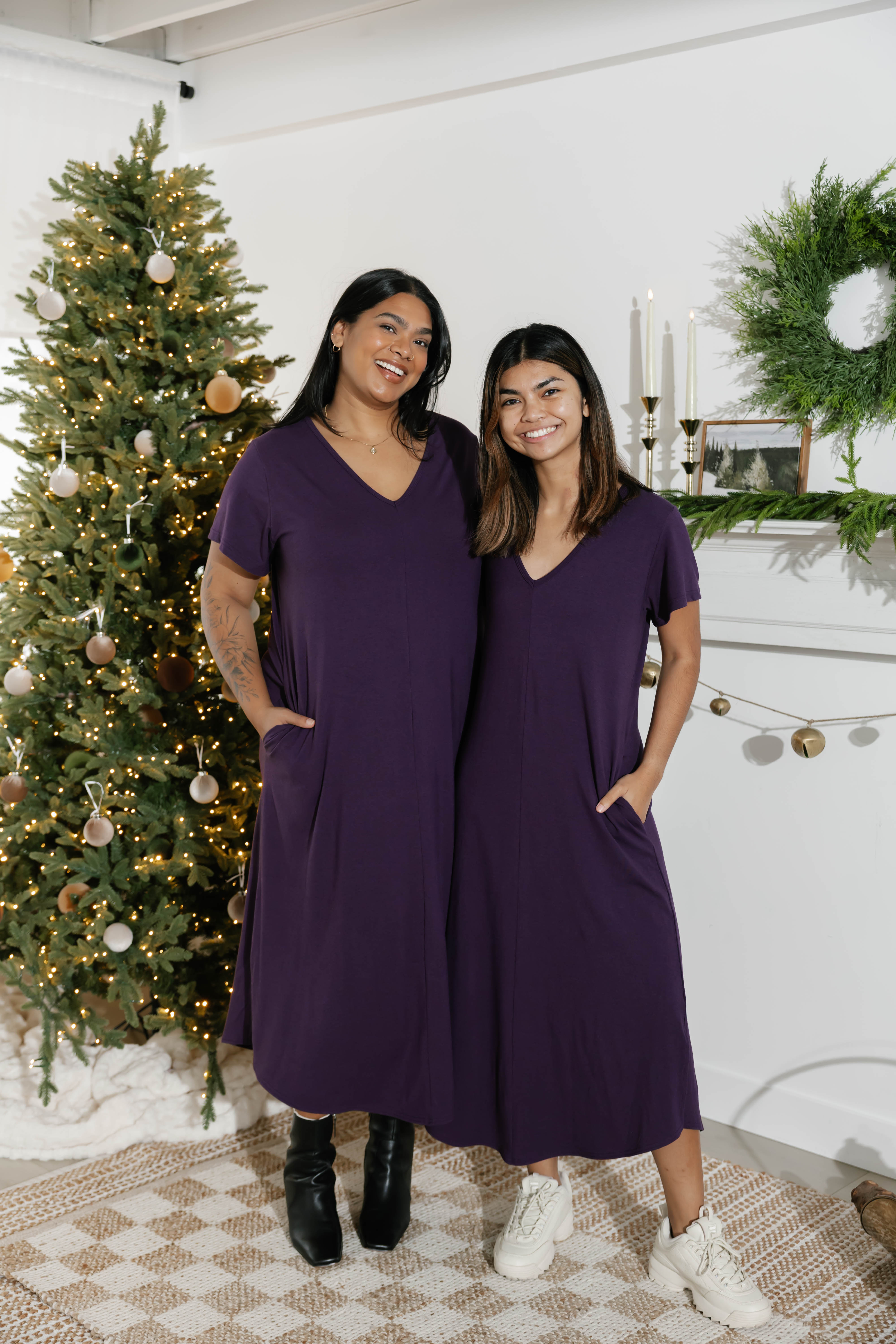 Sunday Midi Dress in Plum