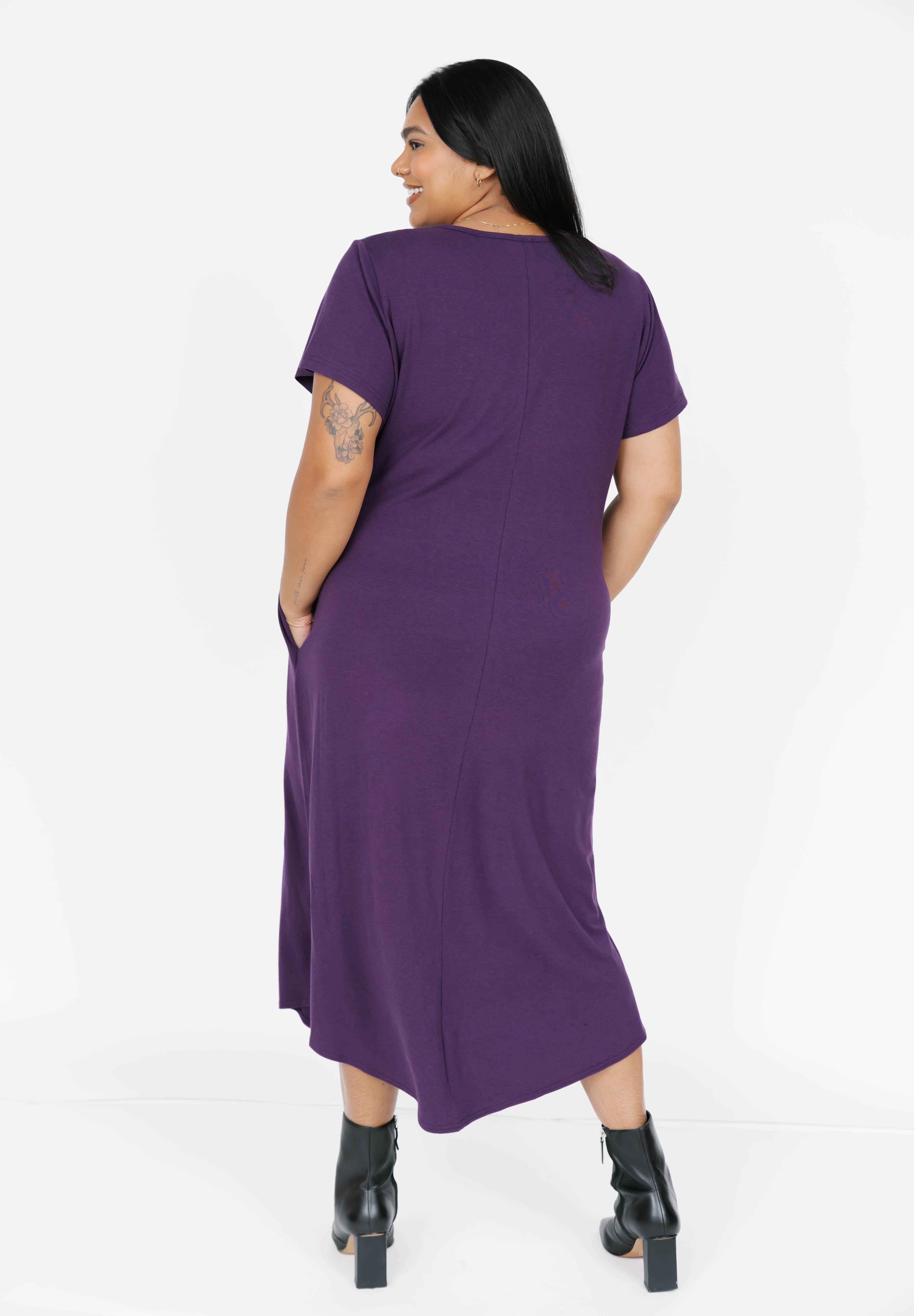 Sunday Midi Dress in Plum