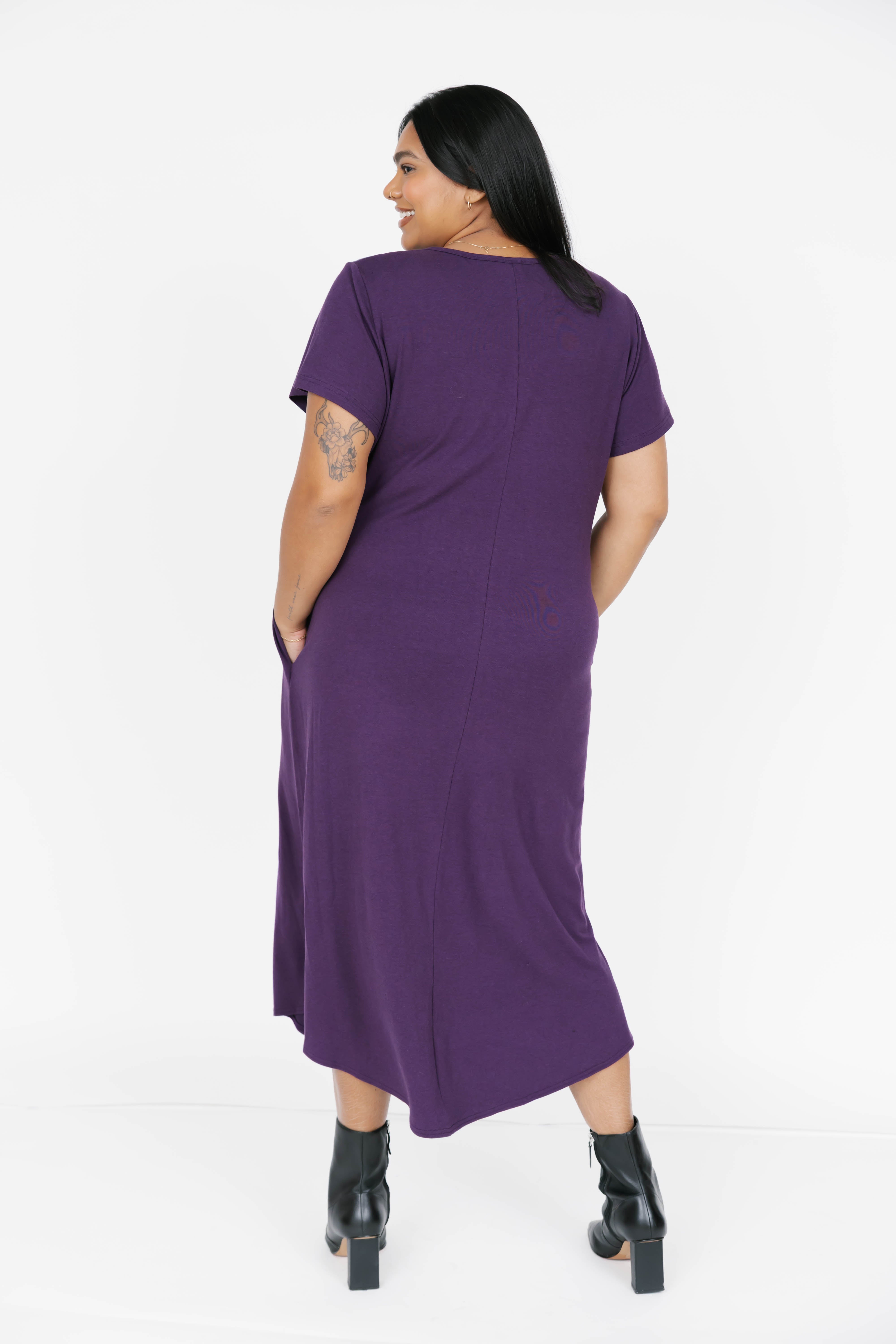 Sunday Midi Dress in Plum