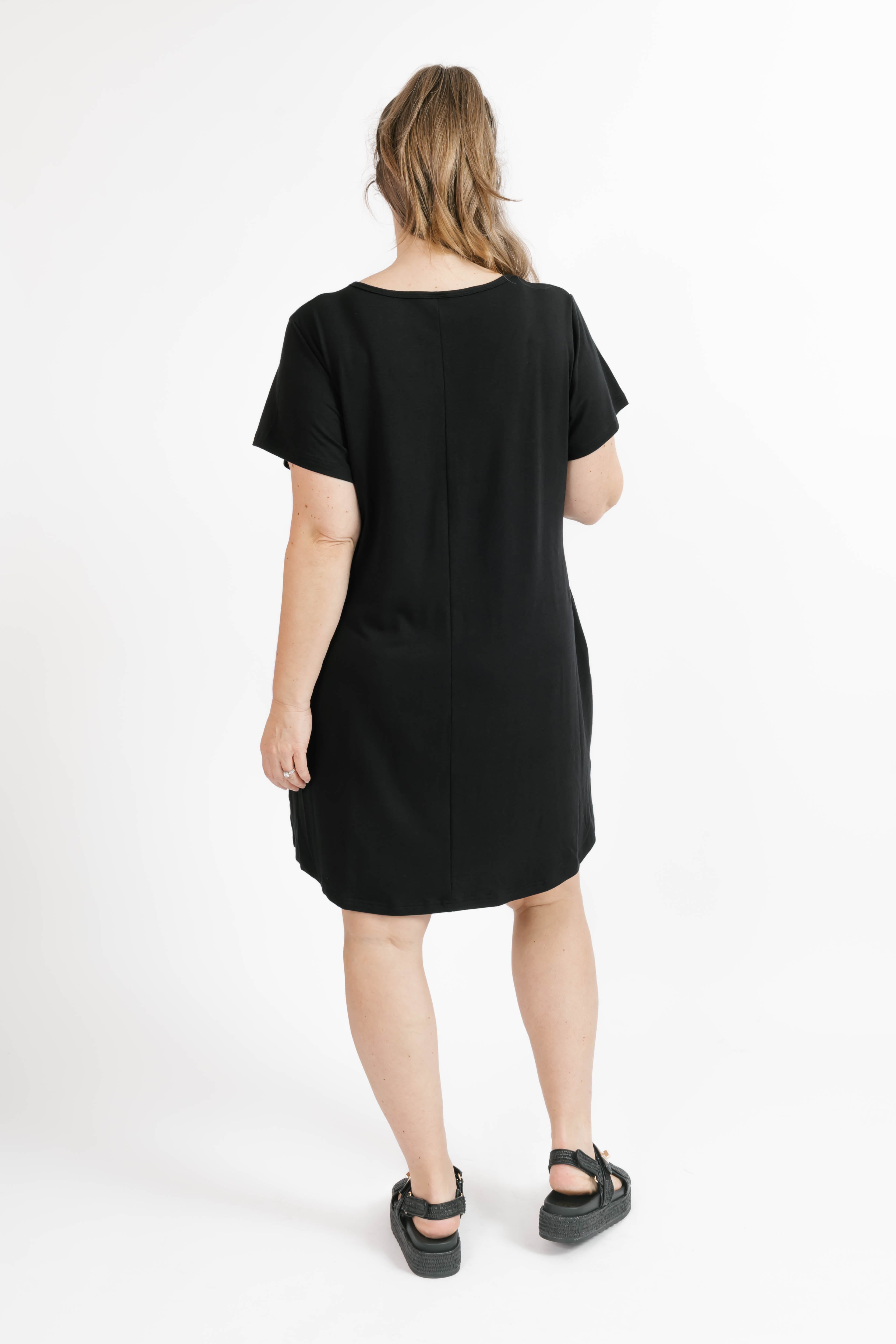 Sunday Shorty Dress in Midnight Black