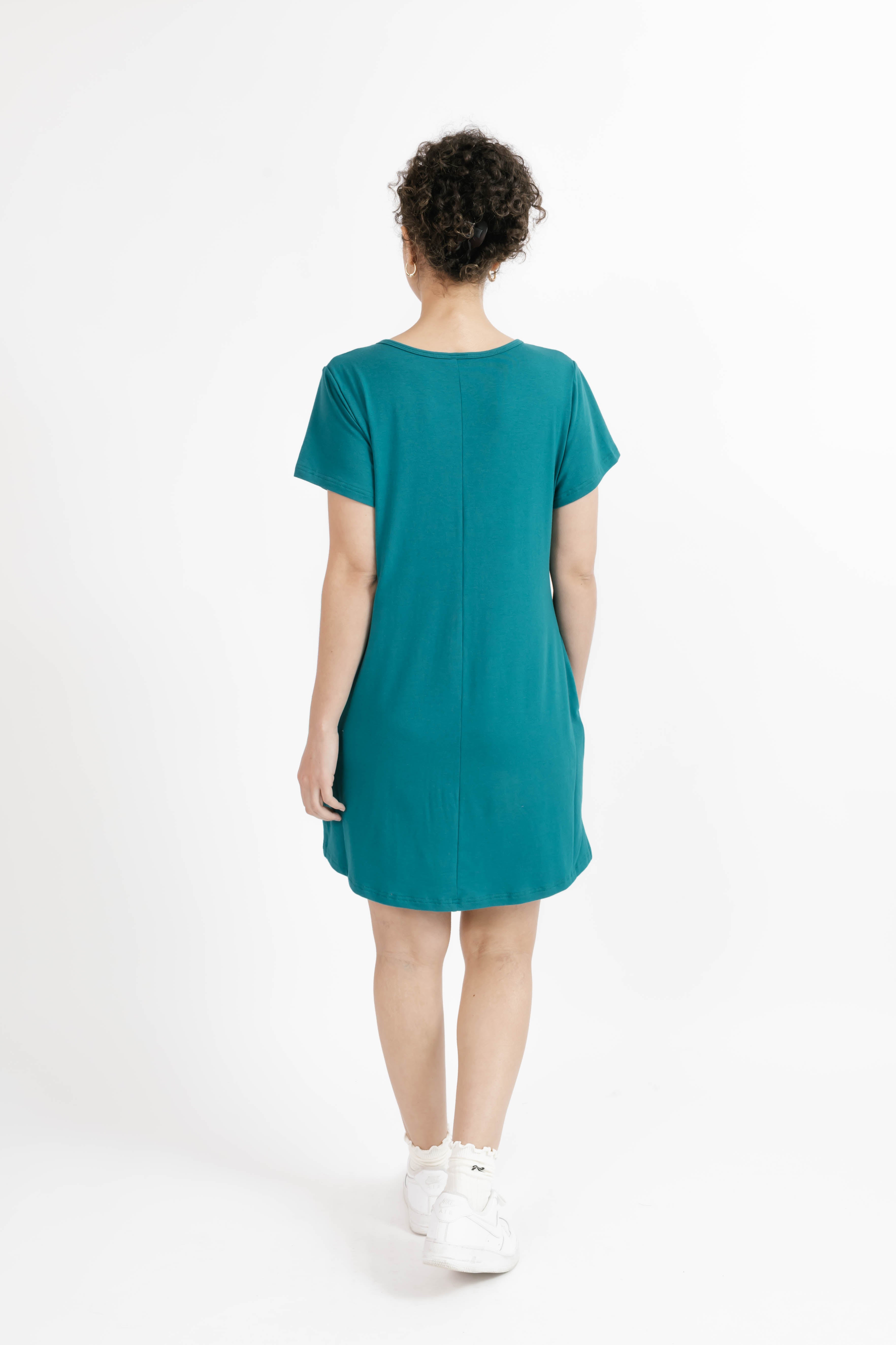 Sunday Shorty Dress in Peacock Green
