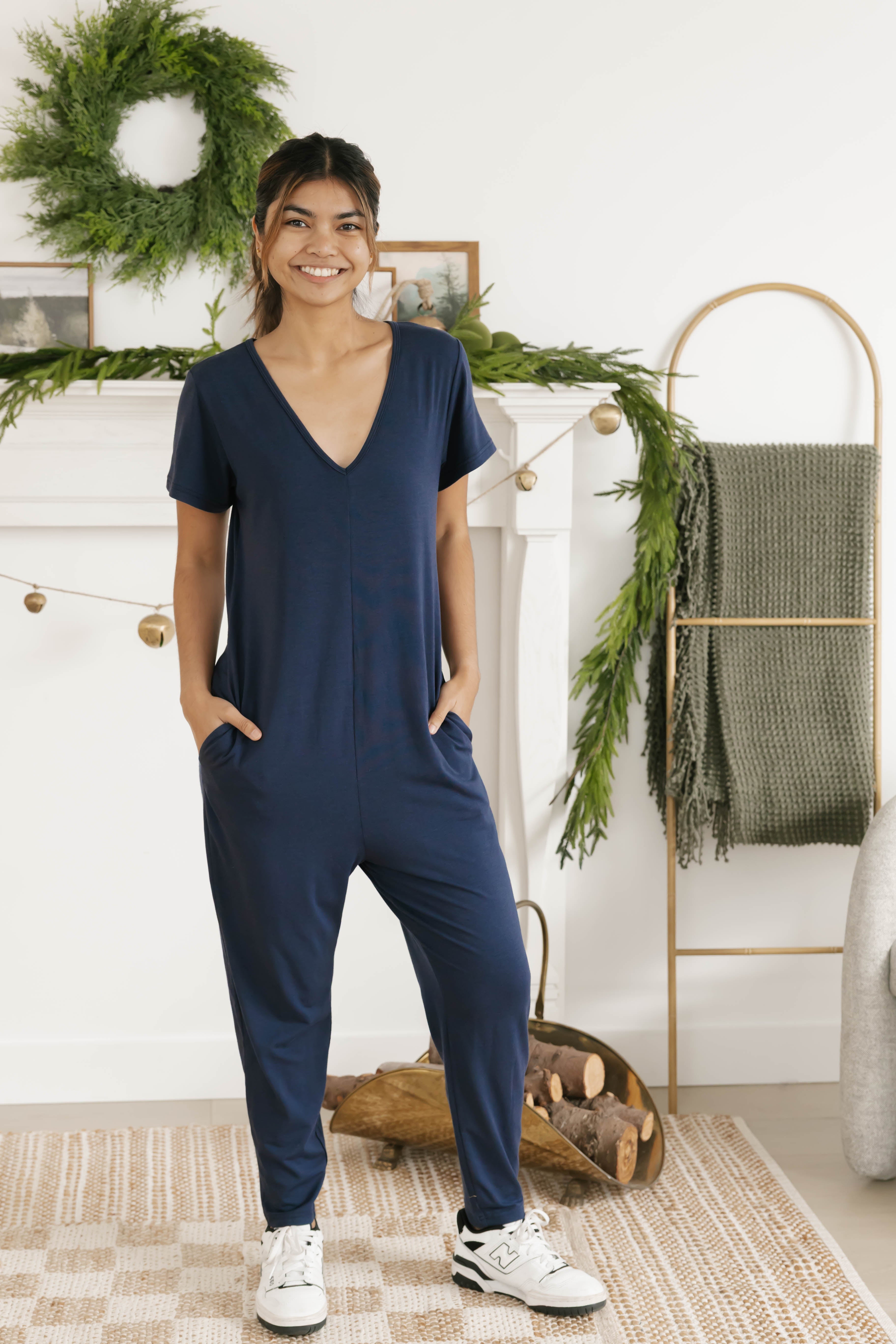 Sunday Romper in Marine Navy