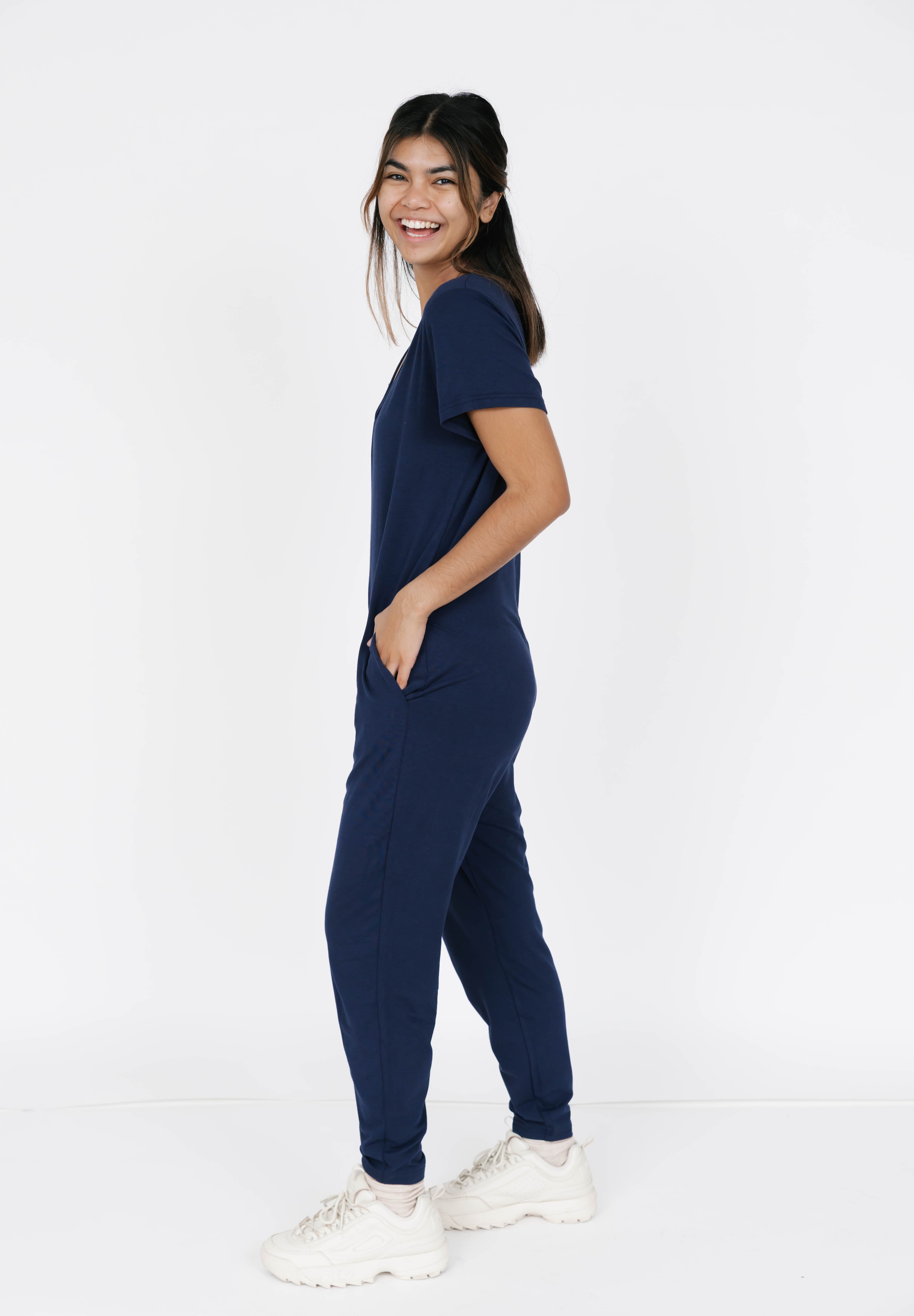 Sunday Romper in Marine Navy