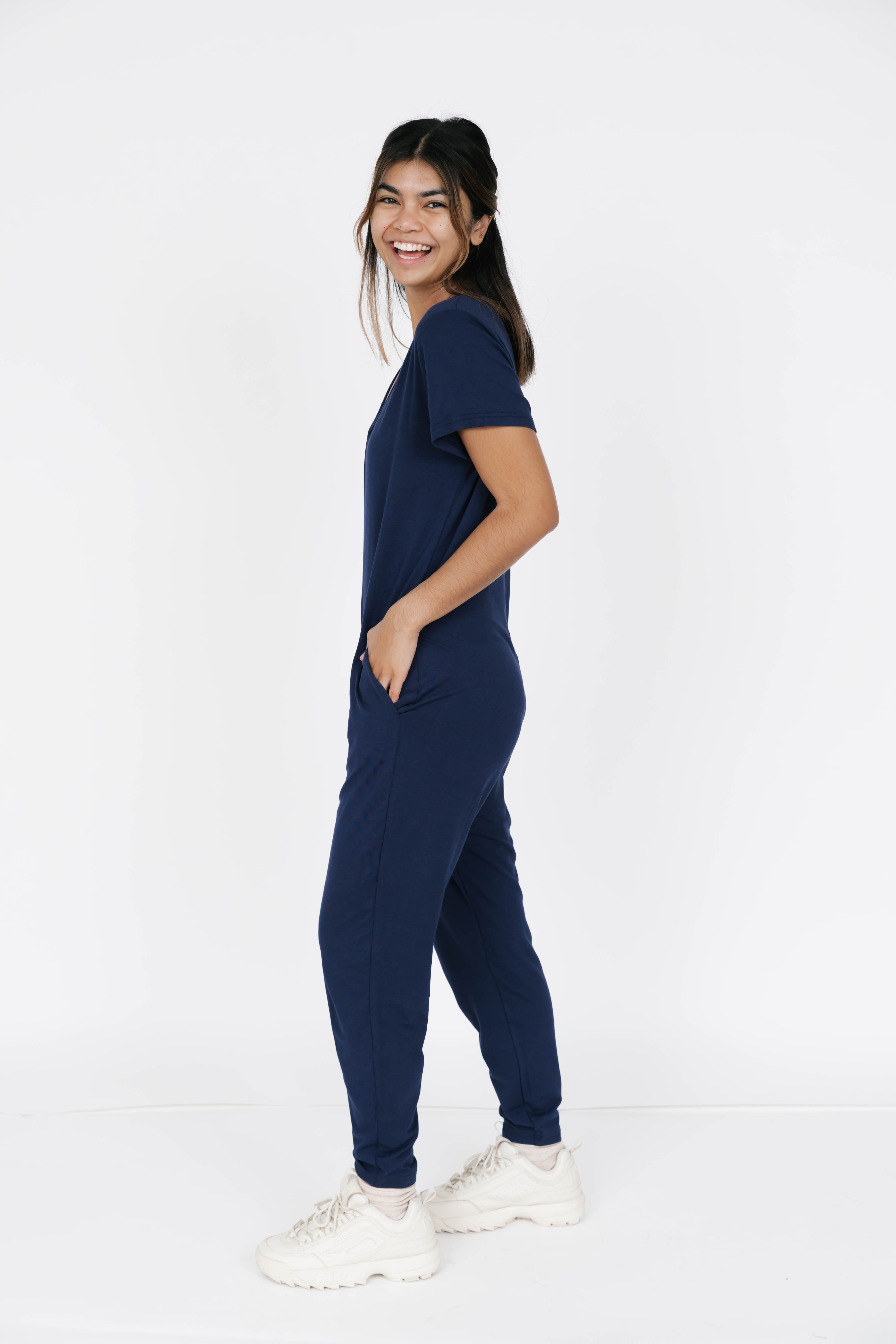 Sunday Romper in Marine Navy