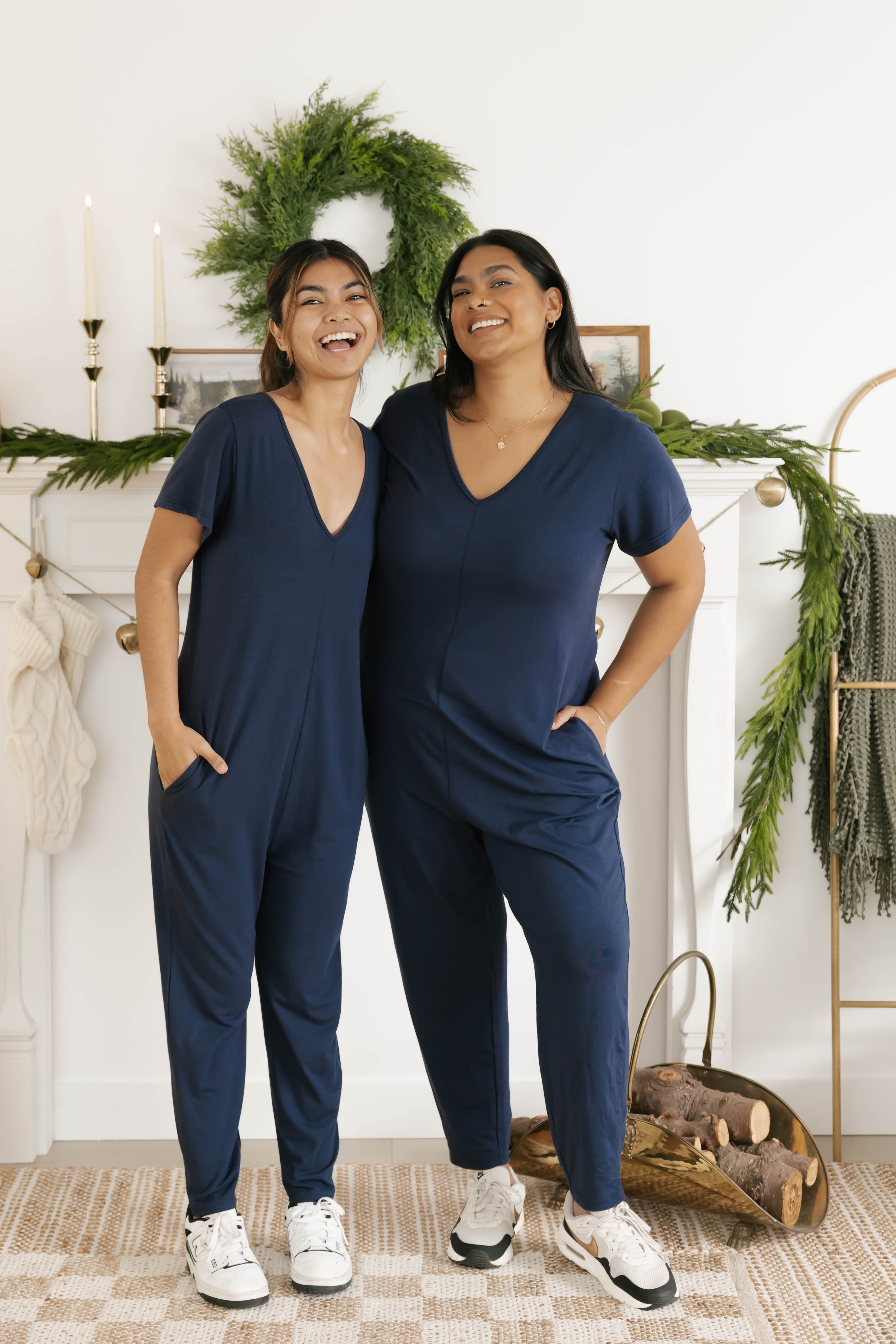 Sunday Romper in Marine Navy