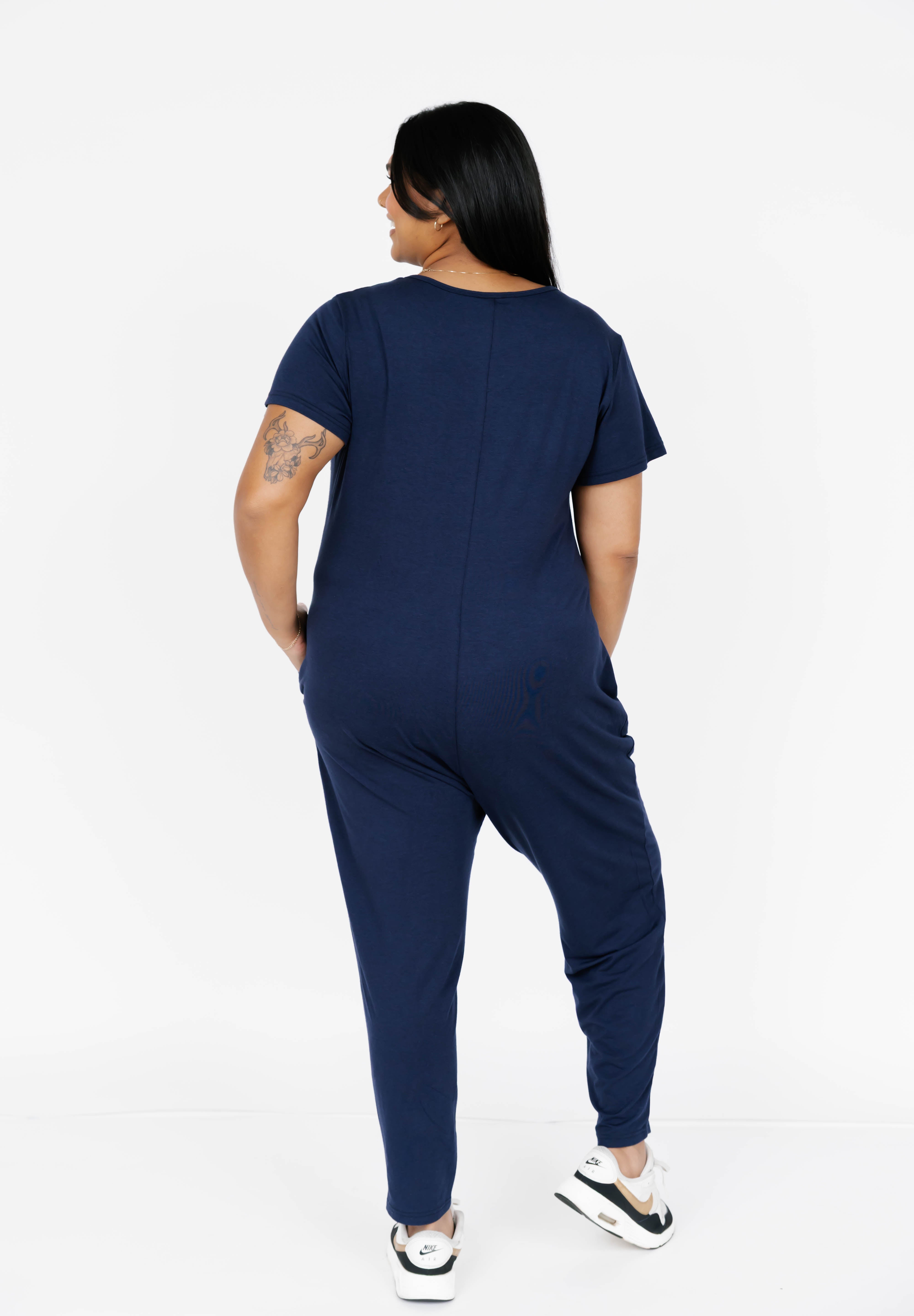 Sunday Romper in Marine Navy