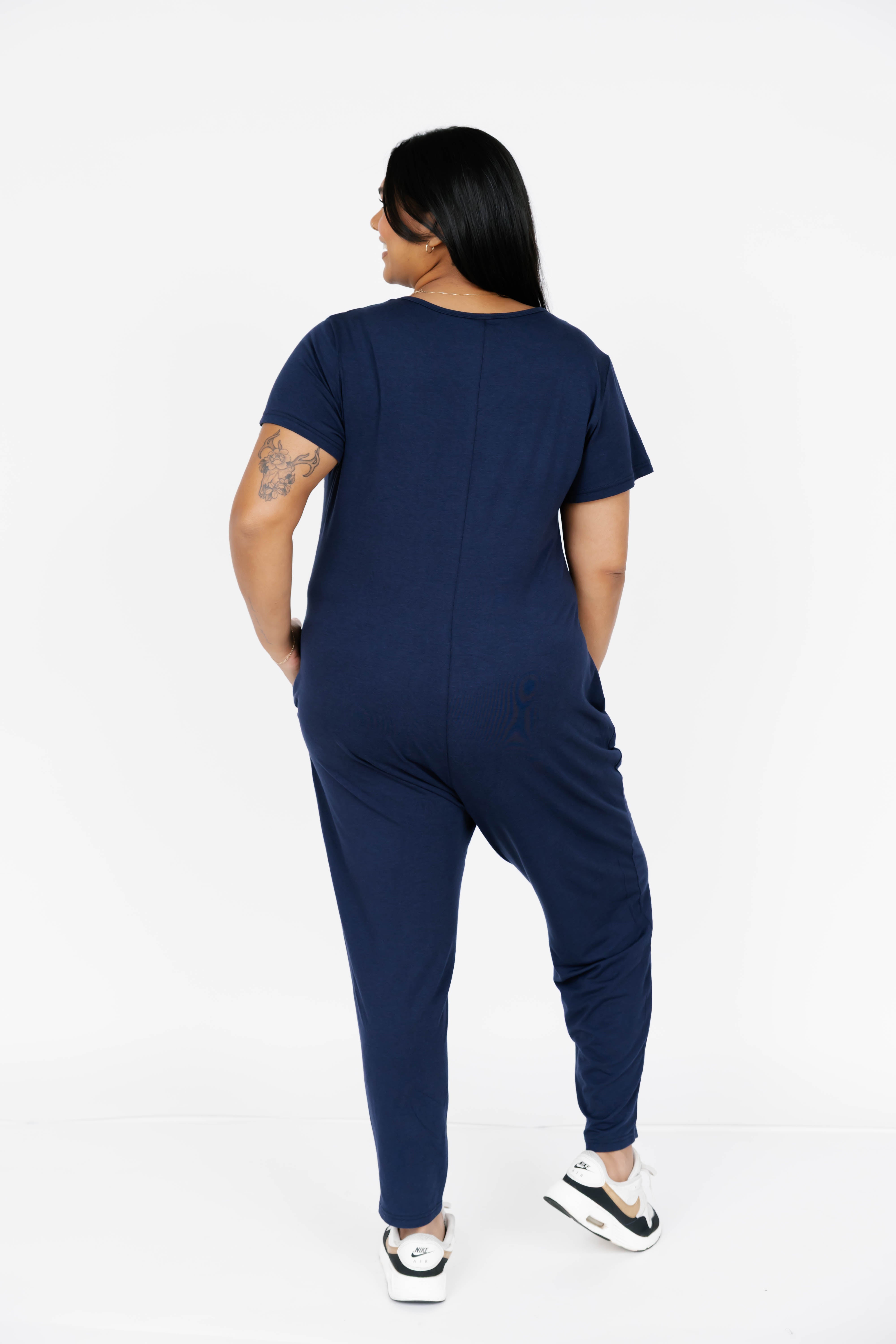 Sunday Romper in Marine Navy