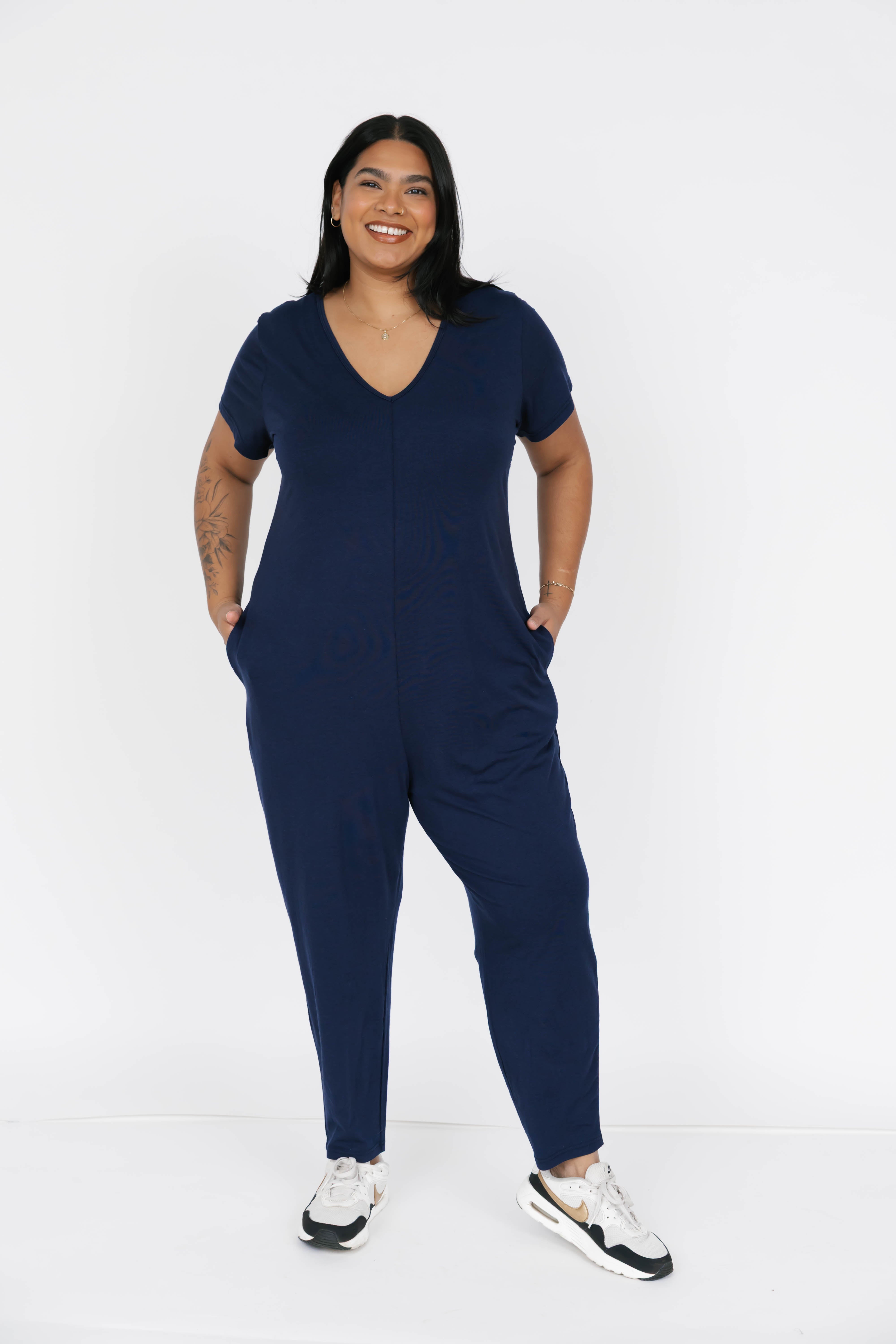 Sunday Romper in Marine Navy