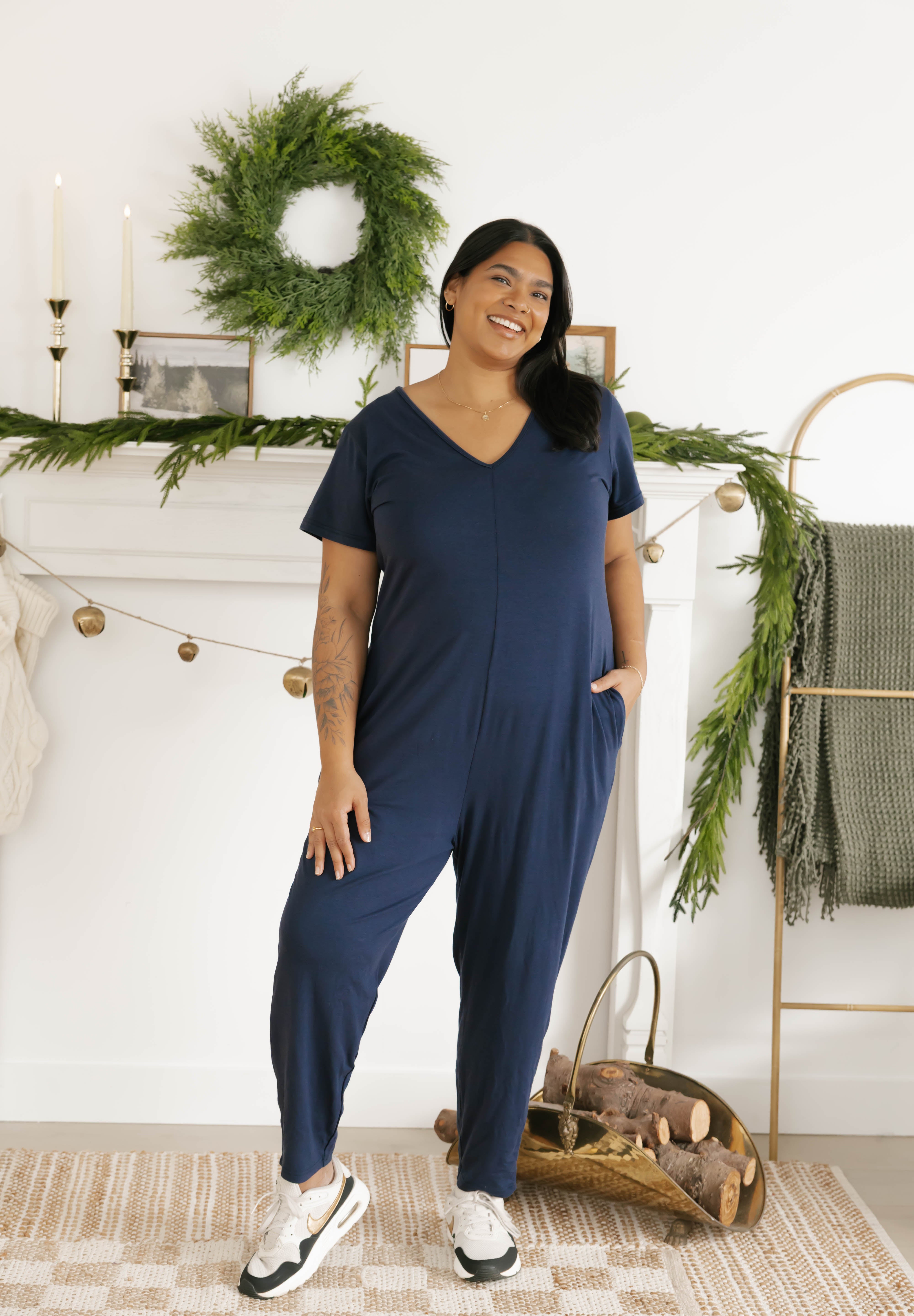 Sunday Romper in Marine Navy