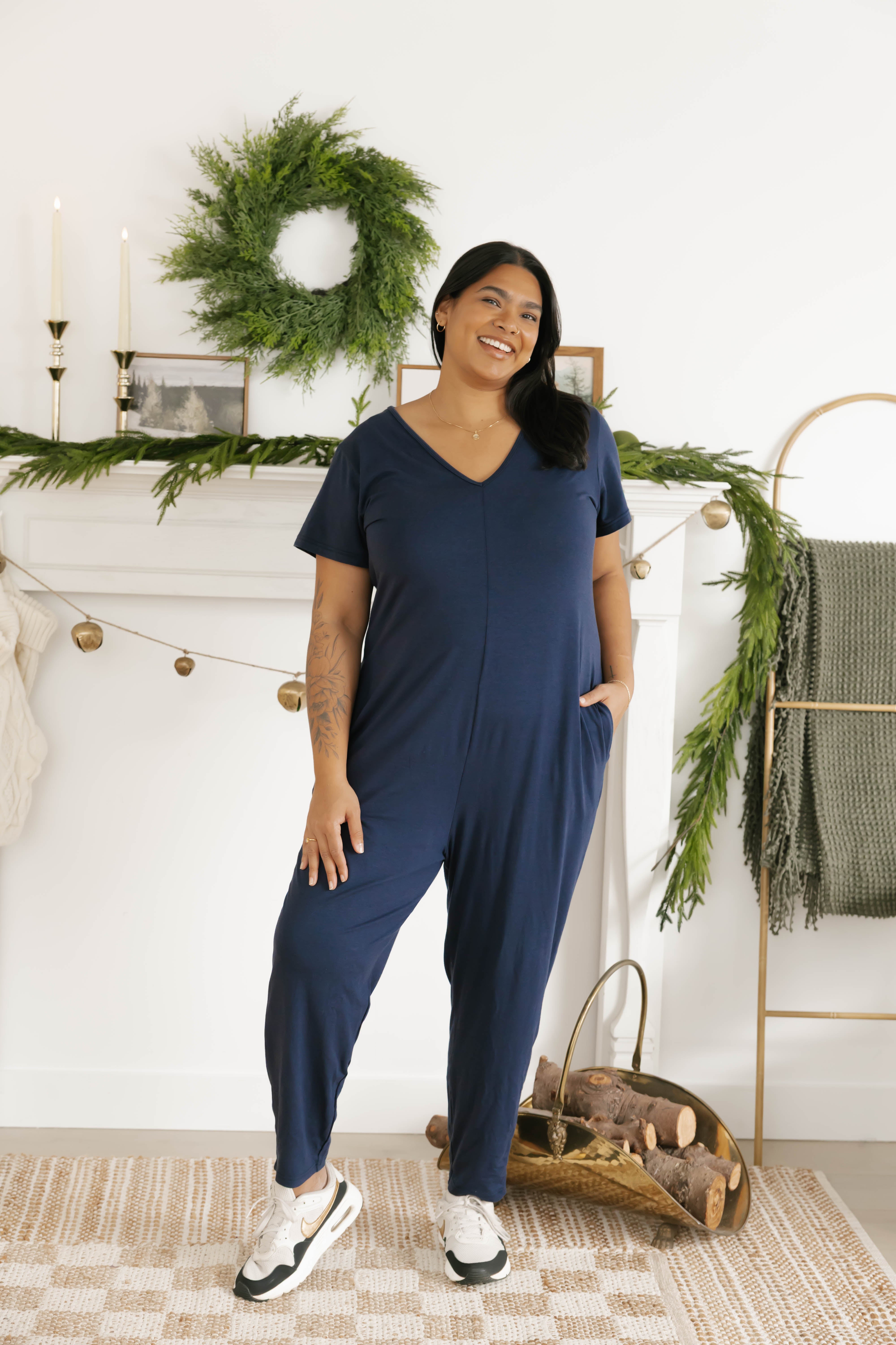 Sunday Romper in Marine Navy