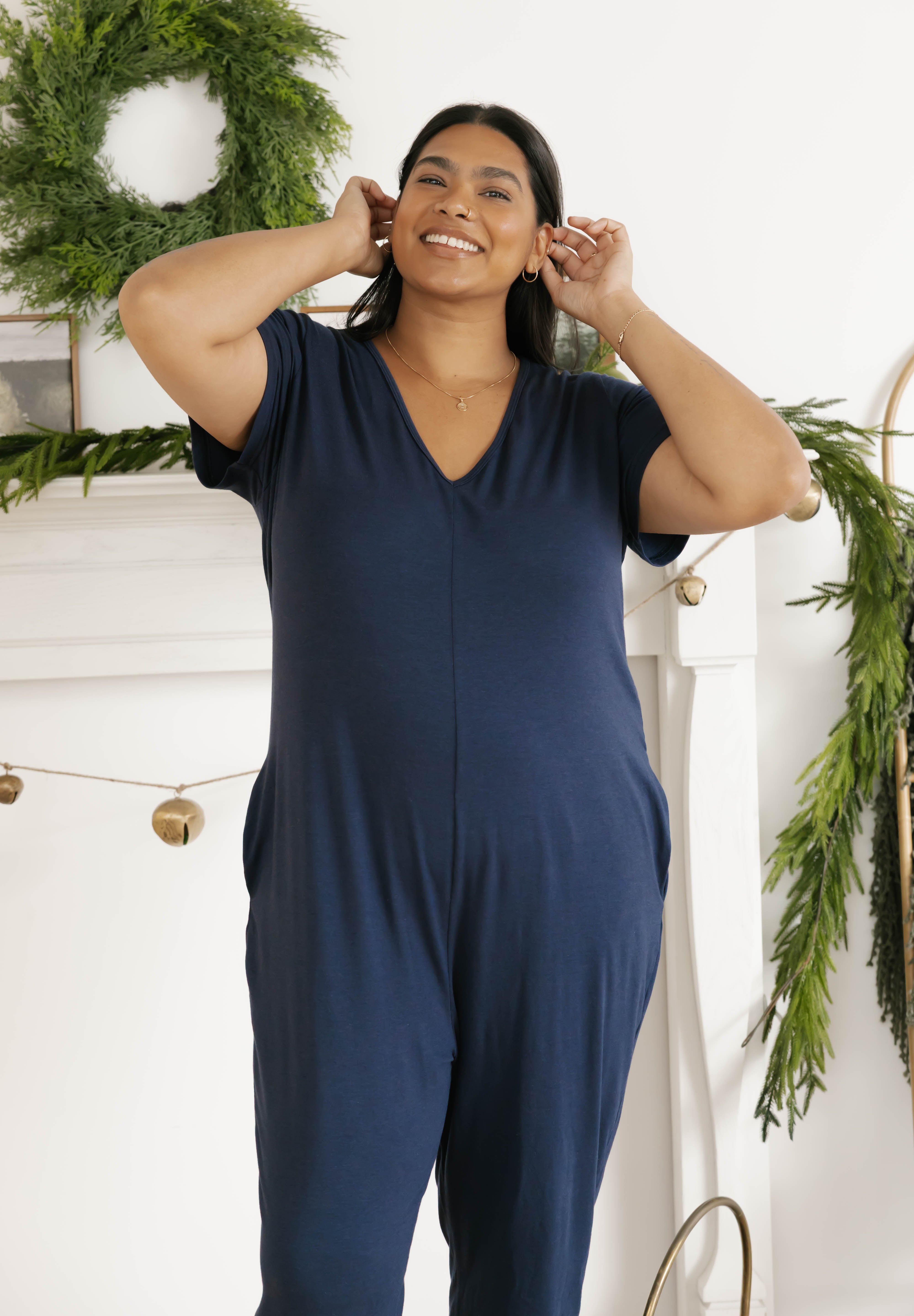 Sunday Romper in Marine Navy
