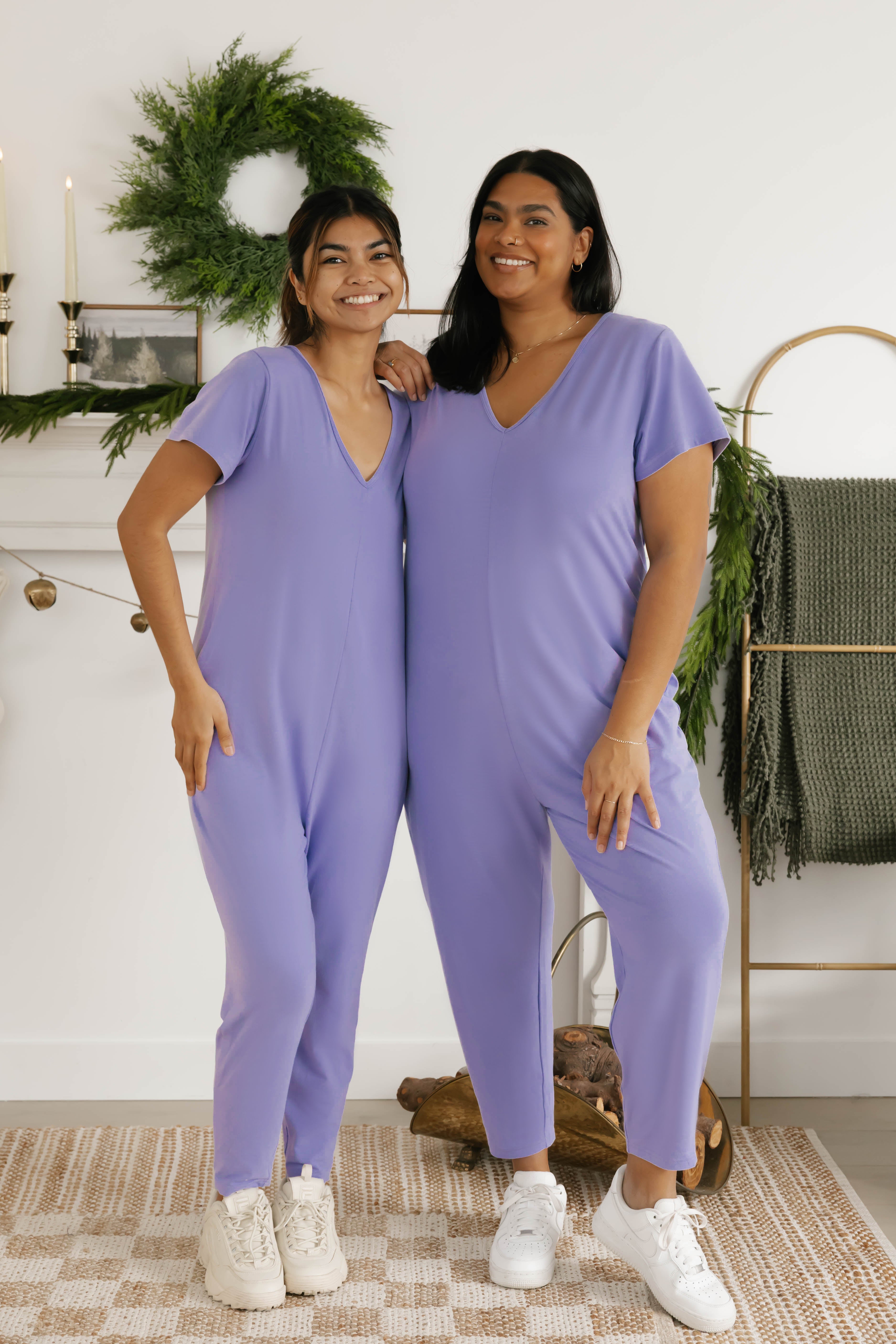 Sunday Romper in Bold Lavender