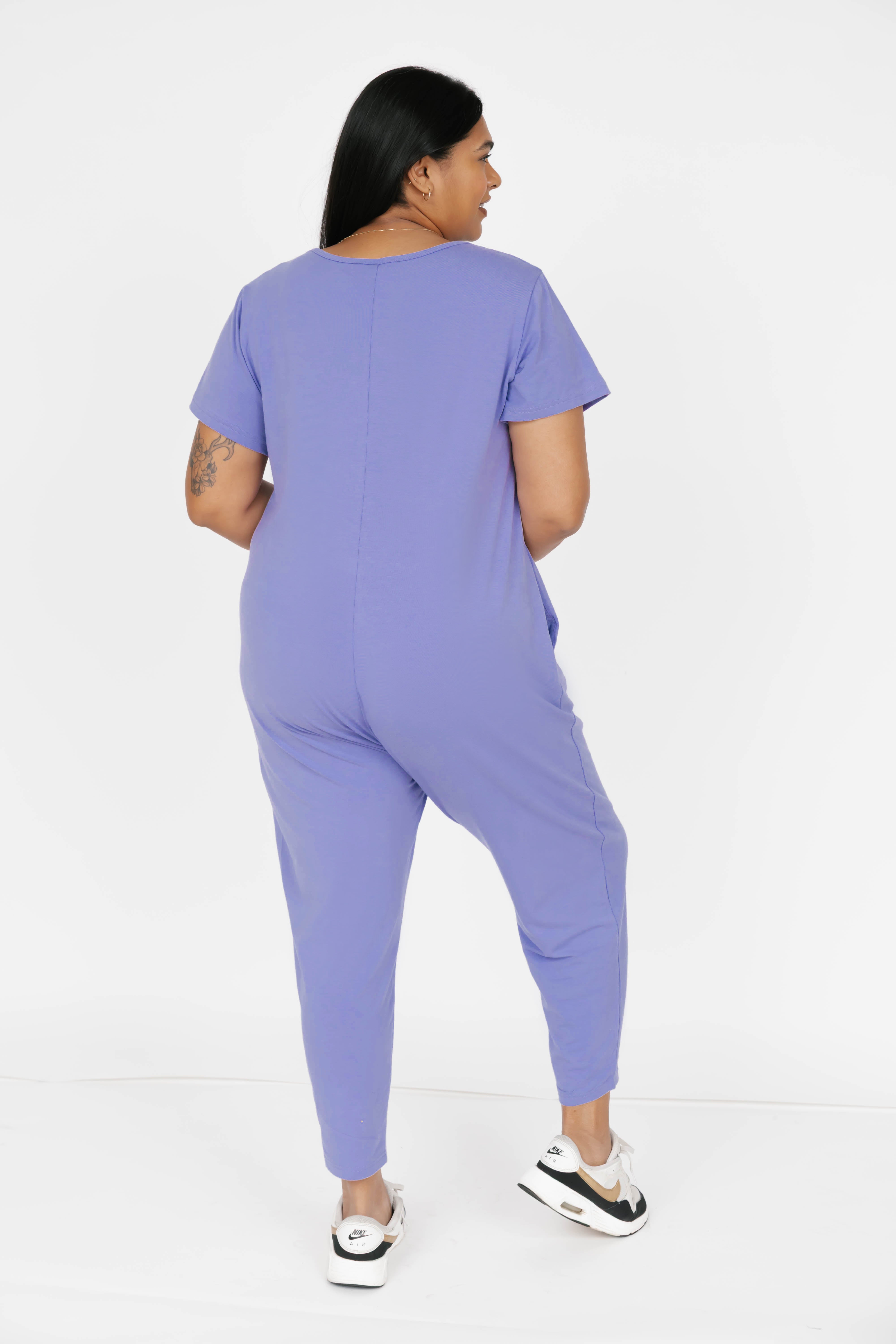Sunday Romper in Bold Lavender