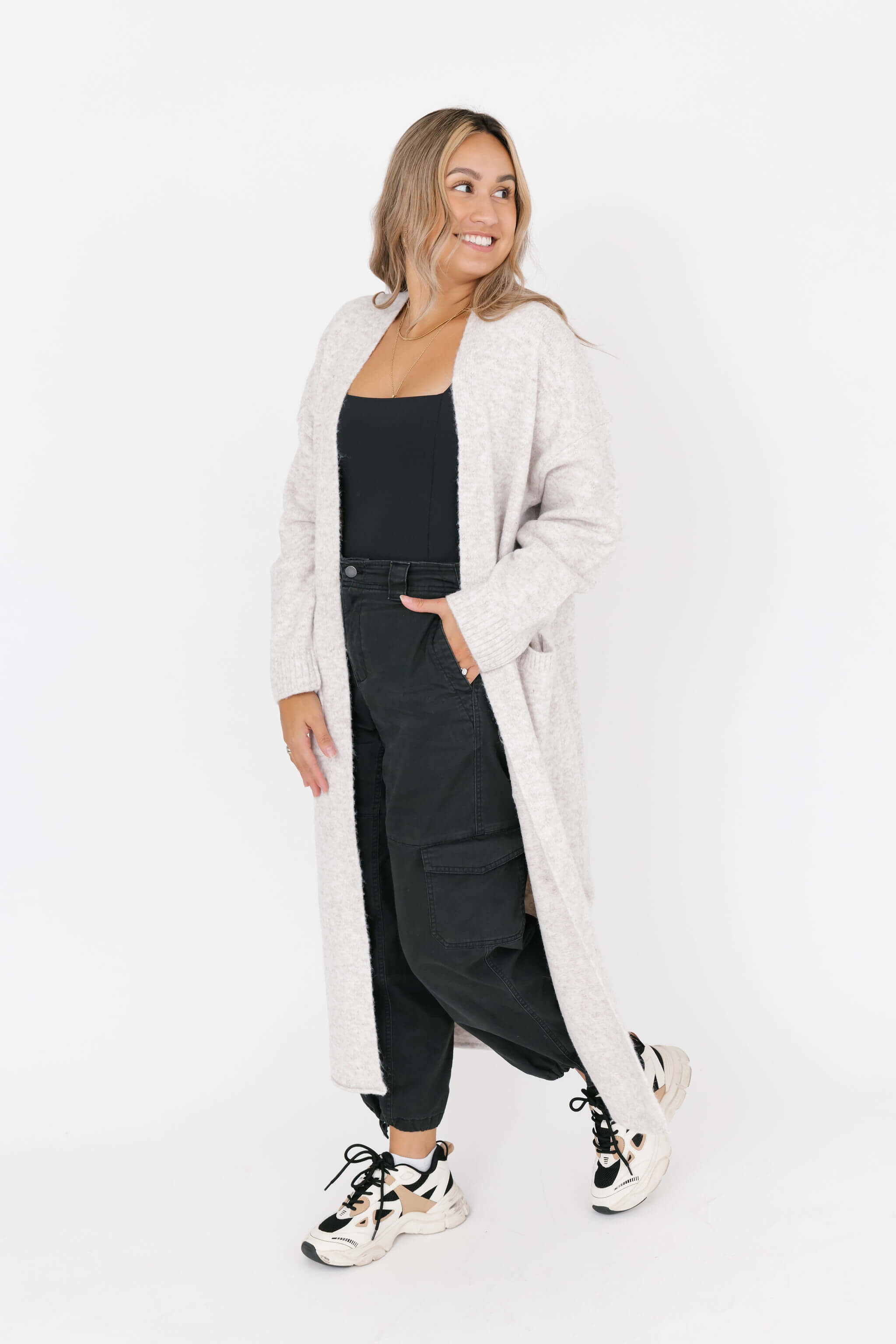 Sweater Weather Long Cardigan in Oatmeal – Smash + Tess