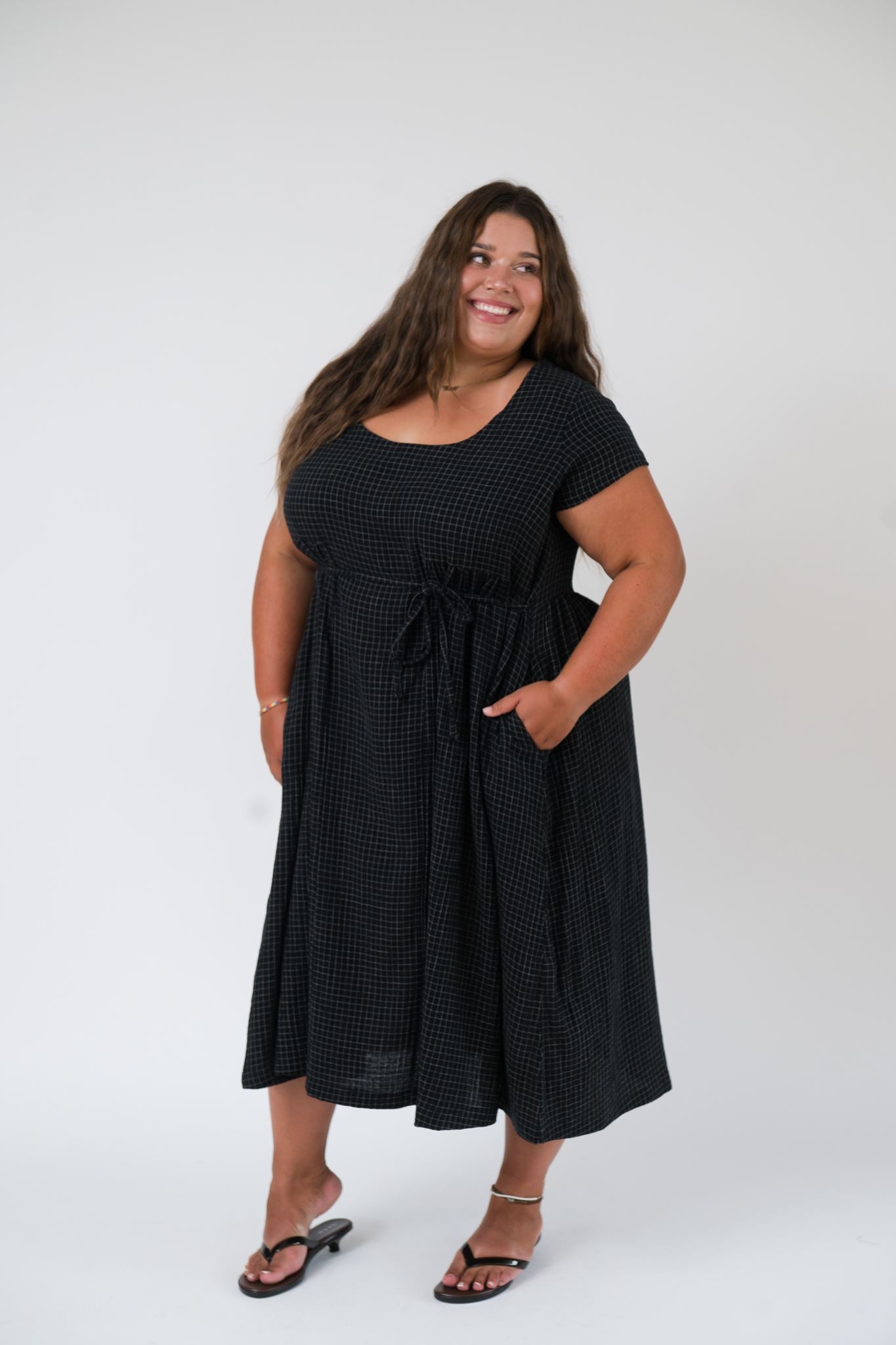 Florence Dress in Checkered Black