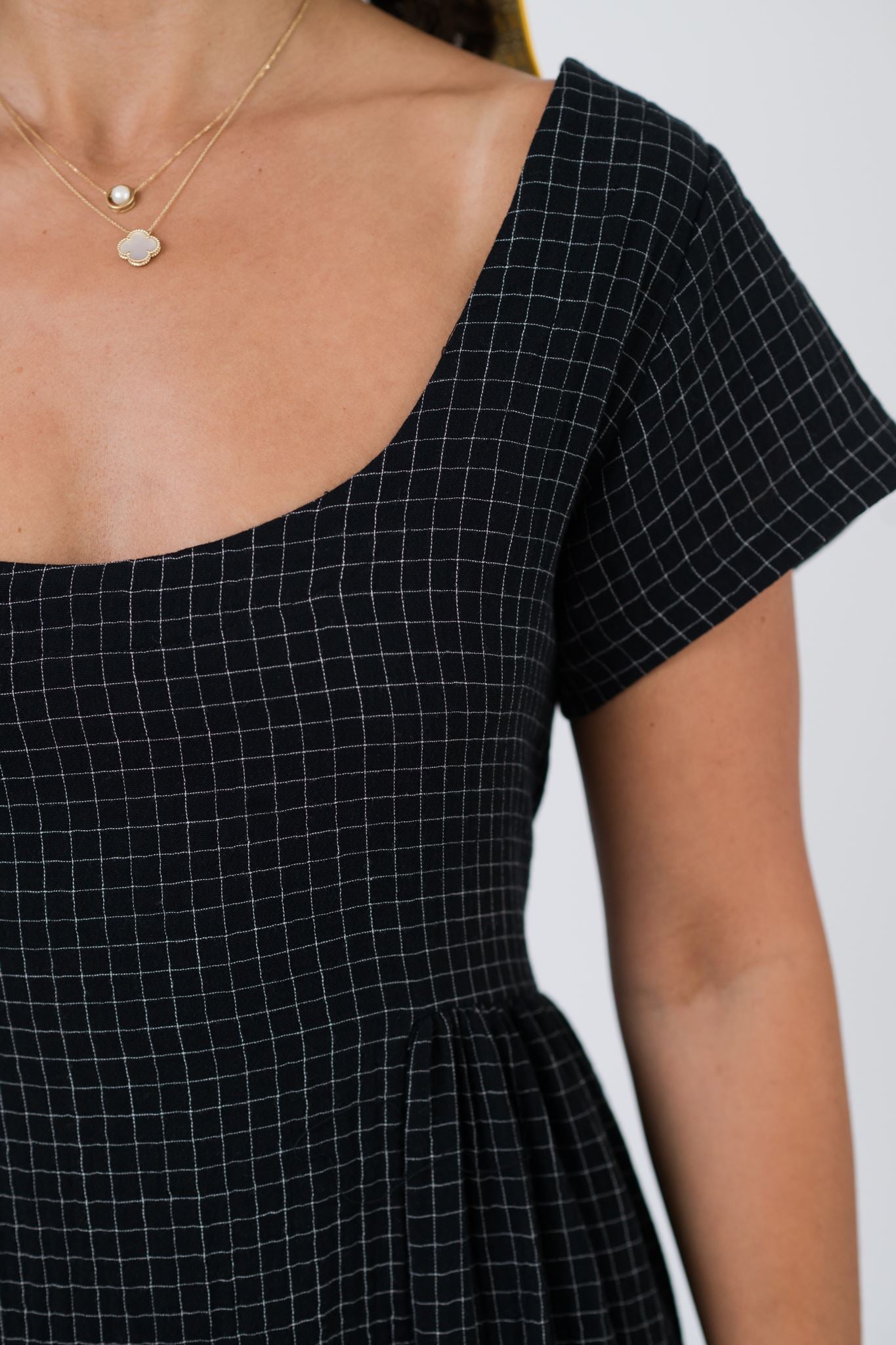 Florence Dress in Checkered Black