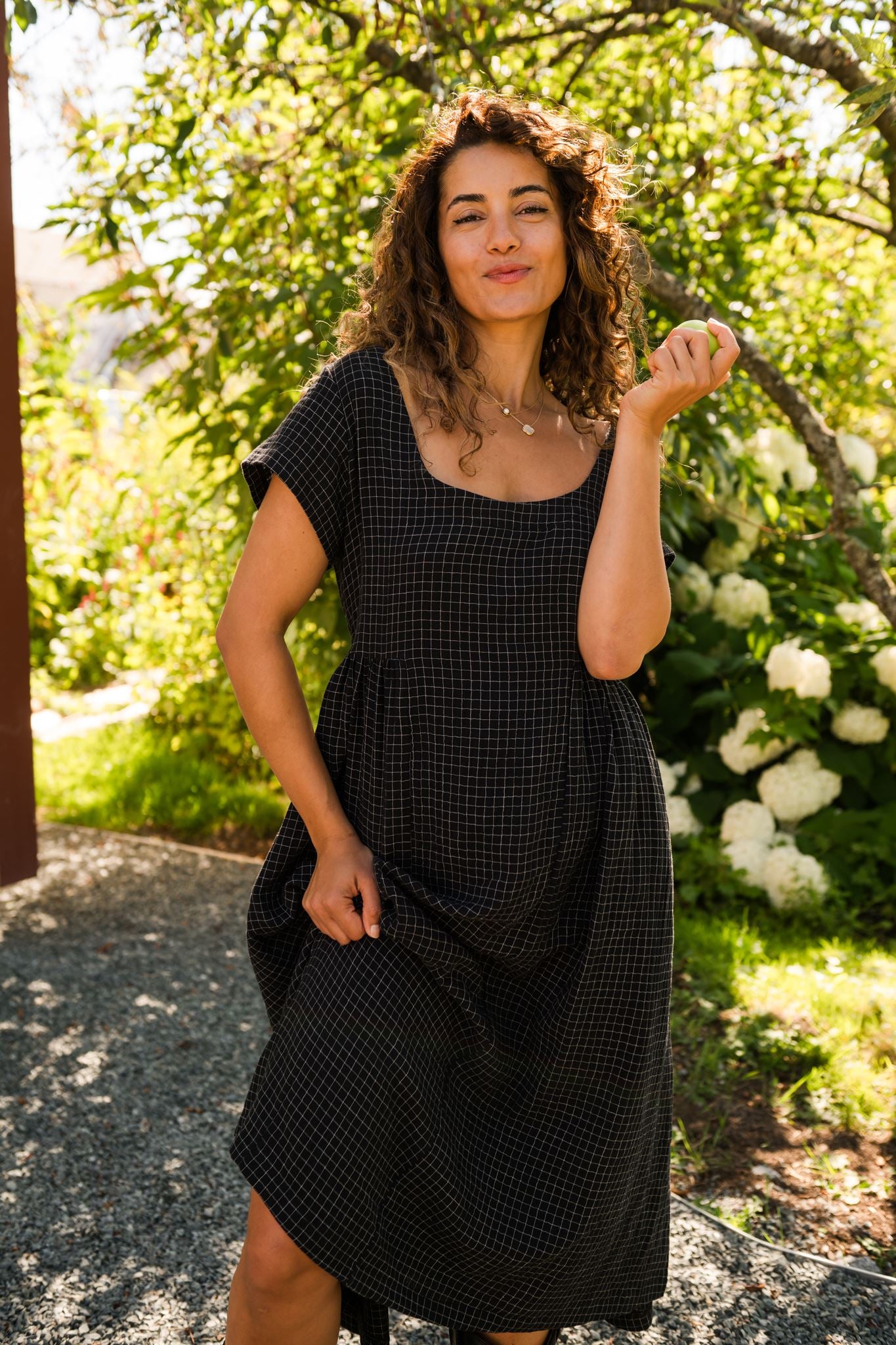 Florence Dress in Checkered Black