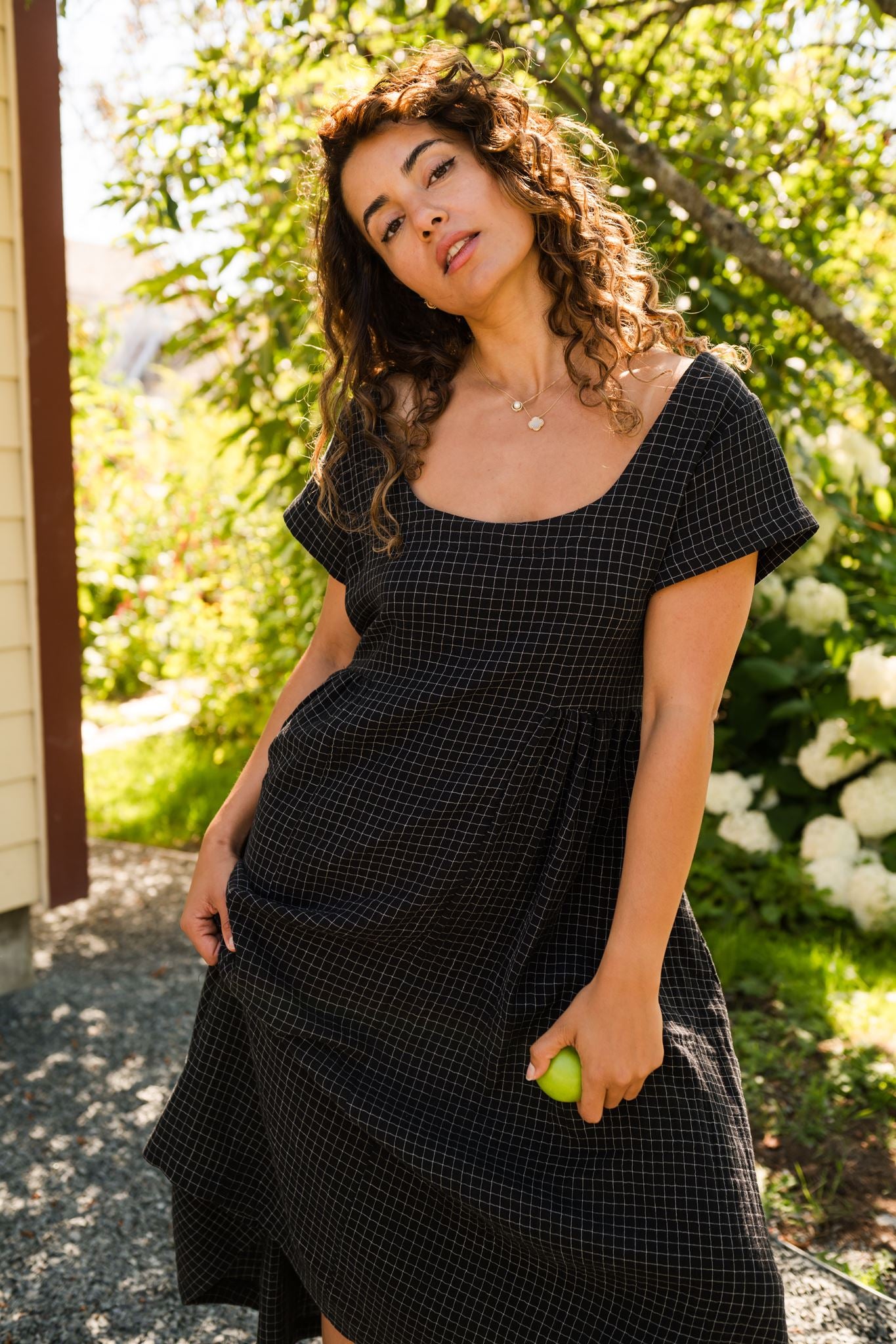 Florence Dress in Checkered Black